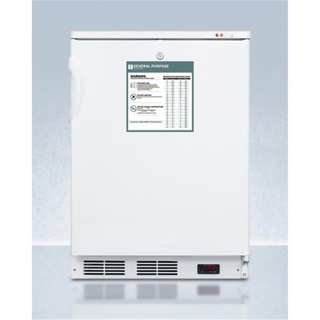 33.5 x 23.63 x 23.5 in. General Purpose Counter Height All-Freezer with Lock, White