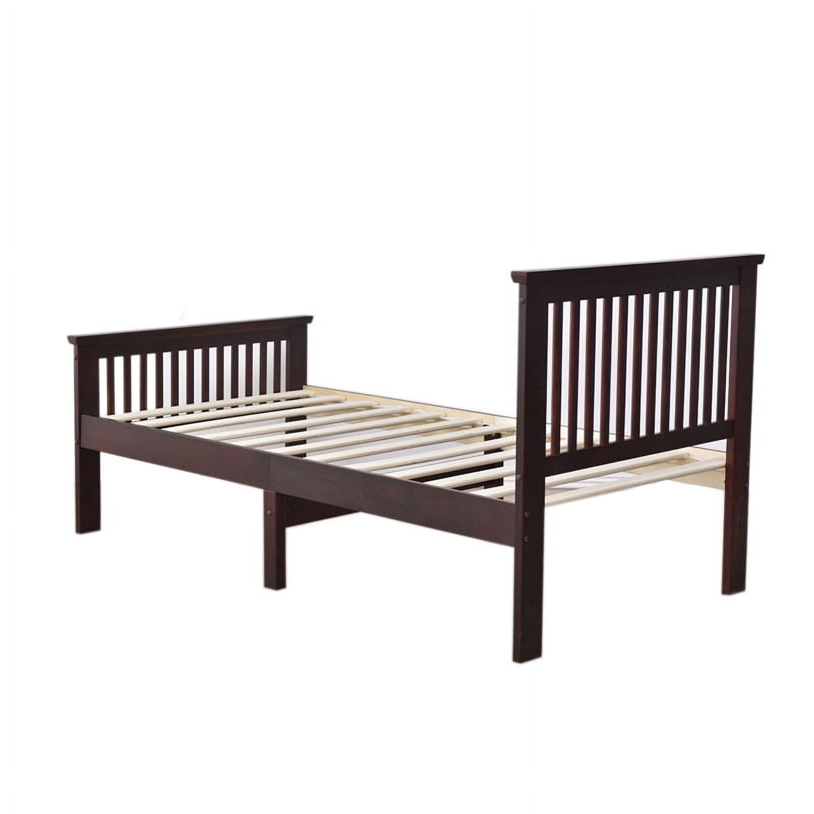 Home Square 2-Piece Set with Pine Twin Bed and 2-Drawer Nightstand in Mahogany