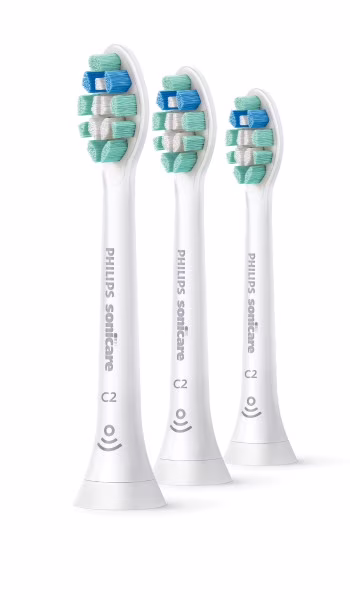Philips Sonicare Optimal Plaque Control Replacement Toothbrush Heads, HX9023/65, Brushsync™ Technology, White 3-pk