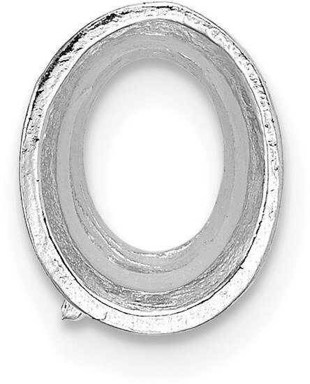 14k White Gold Oval Tapered Bezel 8 x 6mm Setting