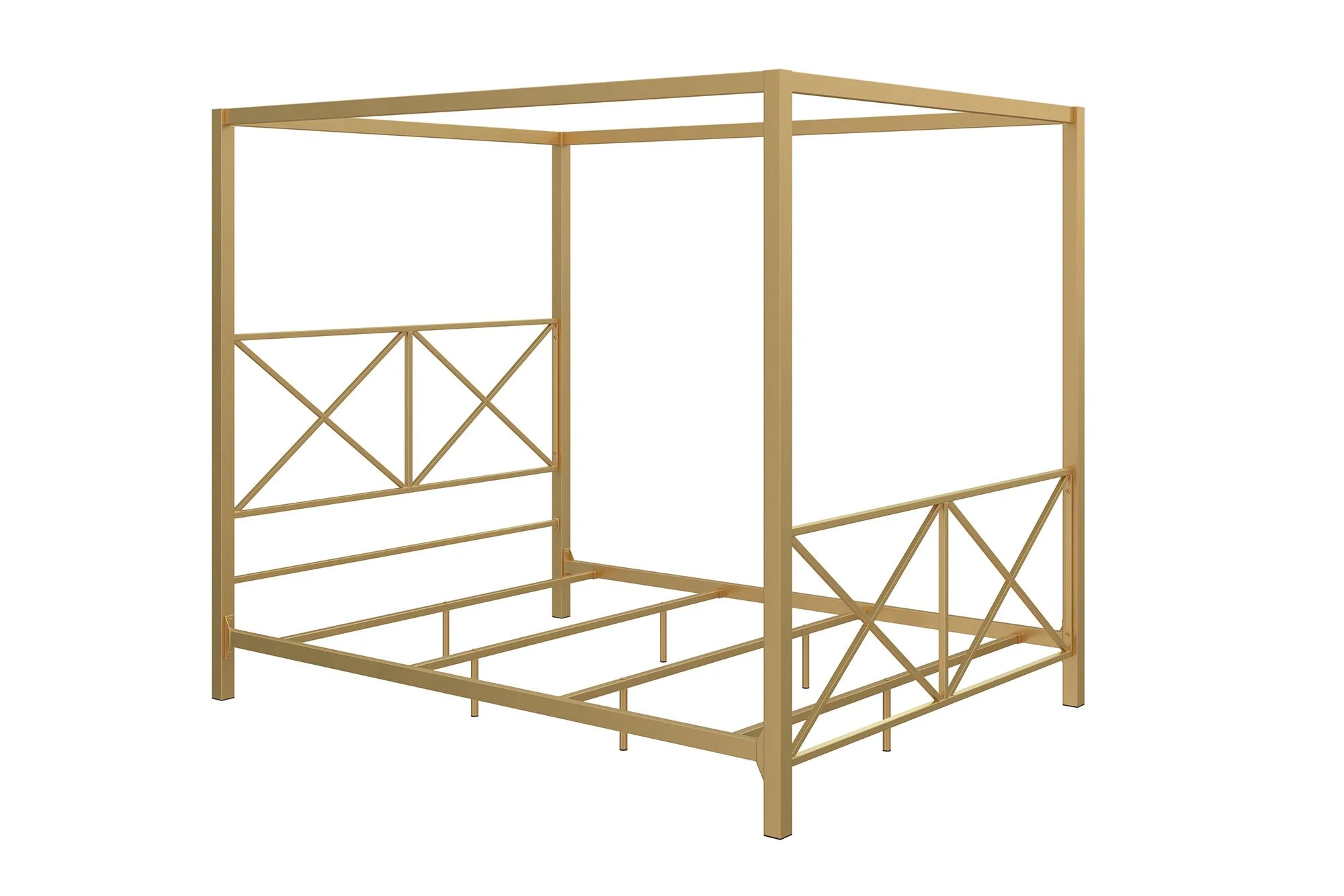 DHP Rosedale Metal Canopy Poster Bed Frame, Full, Gold
