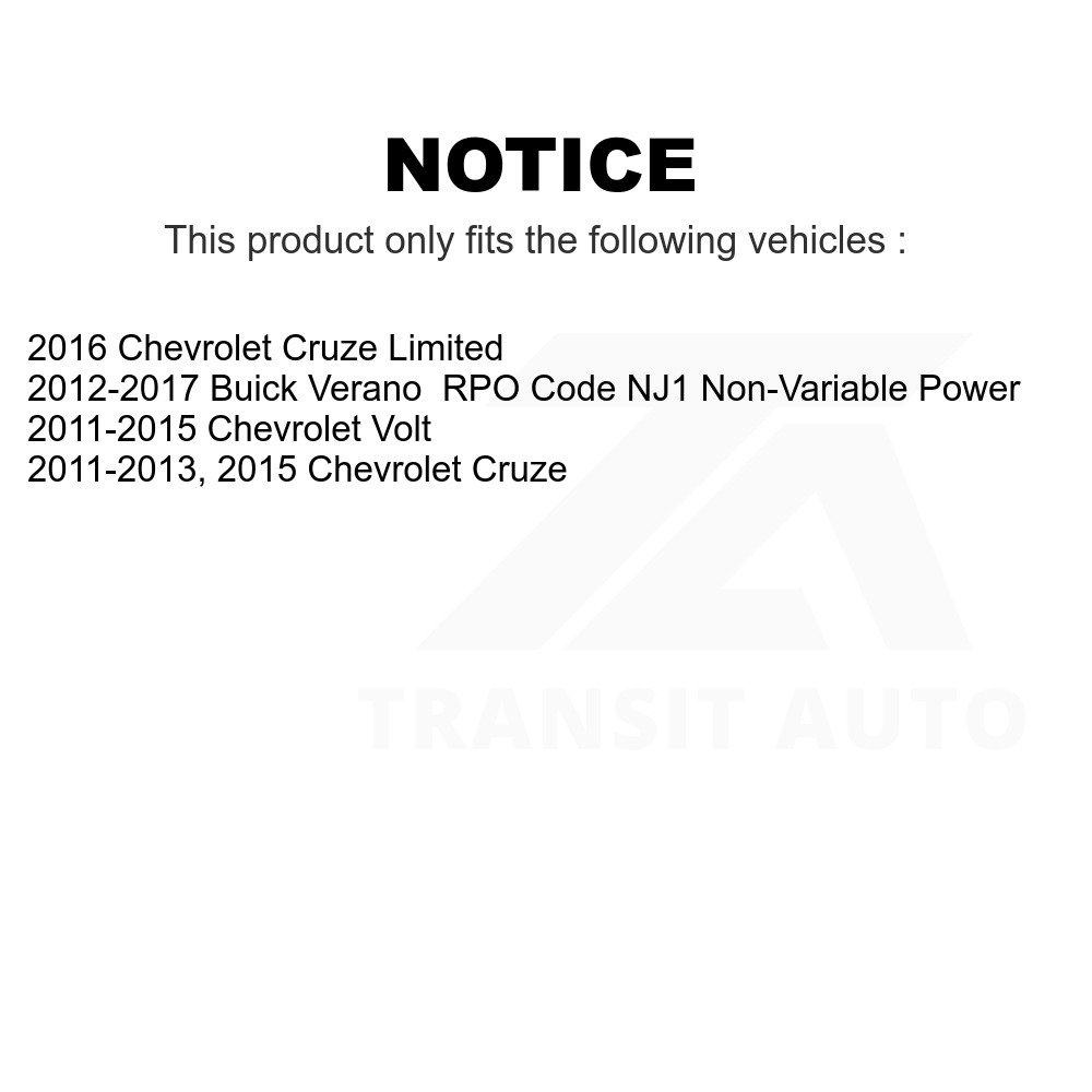 Front Steering Tie Rod End Kit For Chevrolet Cruze Buick Verano Limited Volt KTR-104205