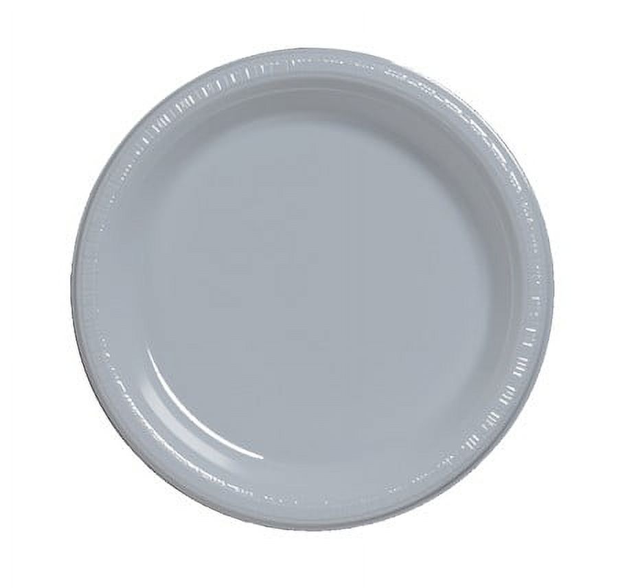 Party Central Club Pack of 240 Shimmering Silver Disposable Round Party Lunch Plates 7