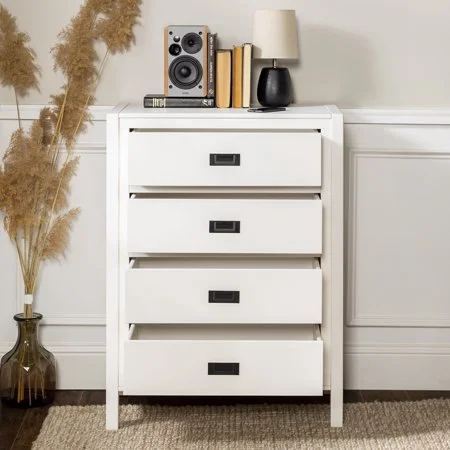 Annabelle Four Drawer Solid Wood White Dresser by Chateau Lyon