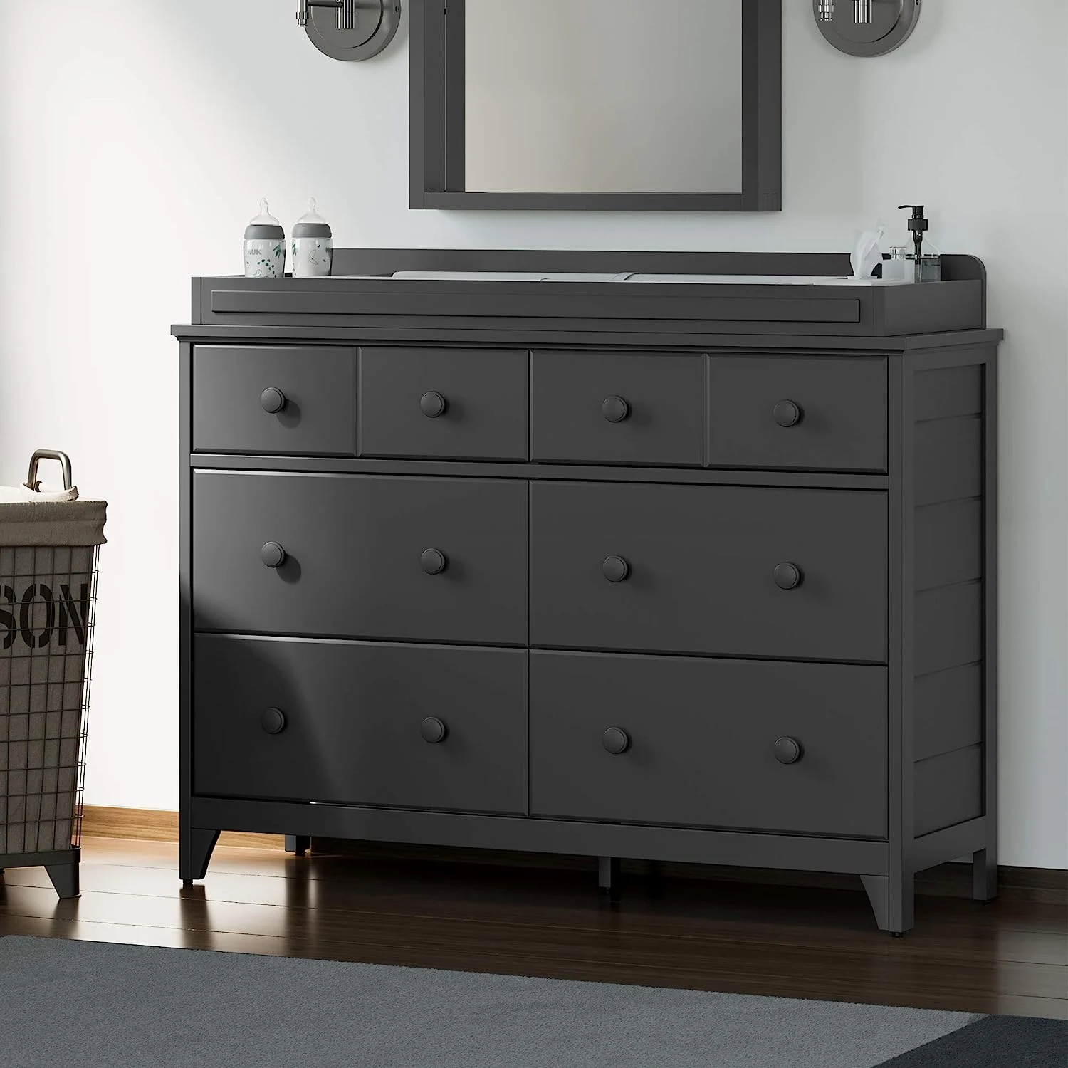 Popular Moss Dresser  6-Drawer  Gray