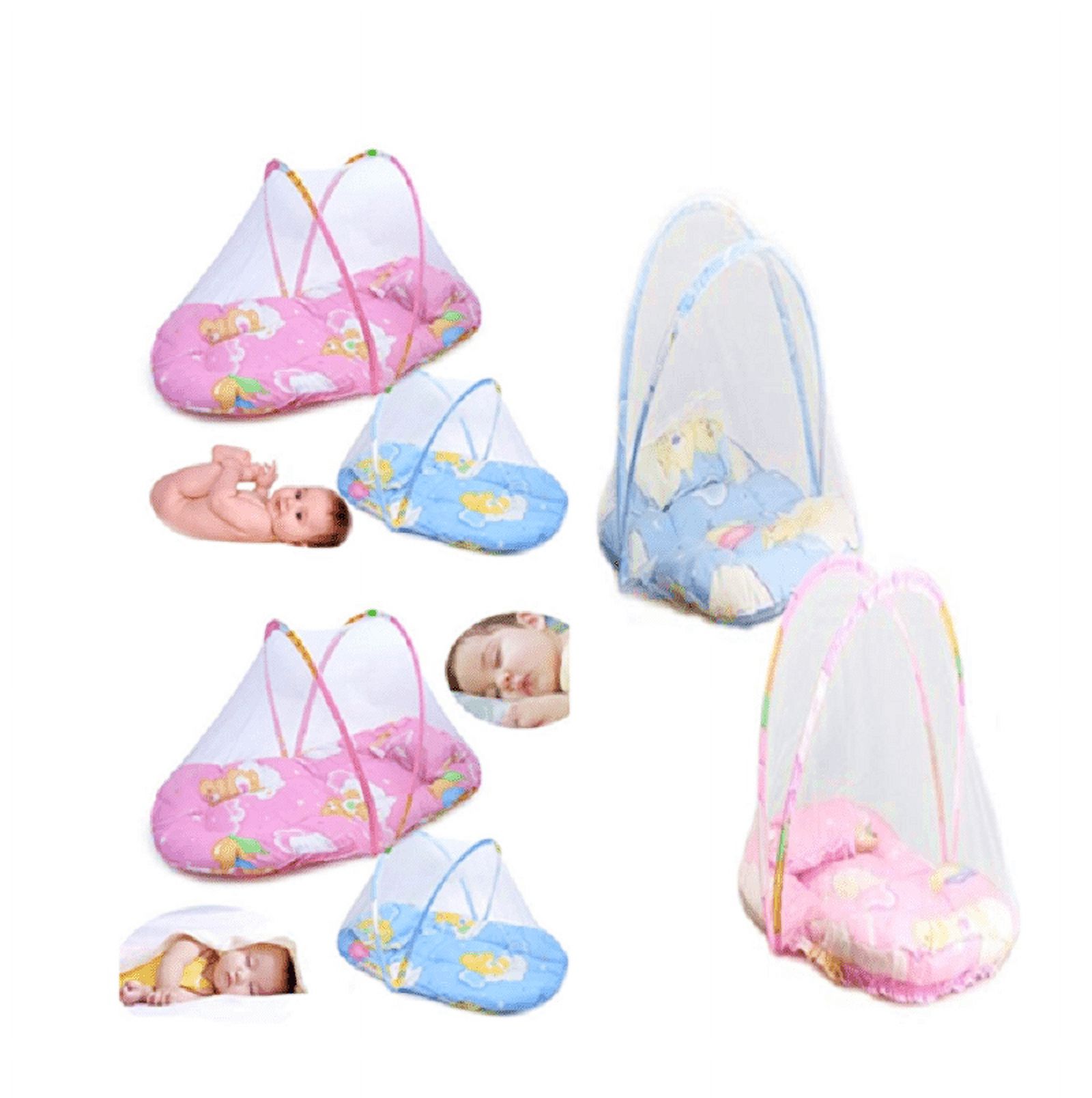 Portable Foldable Mosquito Net Baby Kids Infant Mesh Cradle Bed Cover Dot Zipper Canopy Insect Tent Crib Travel