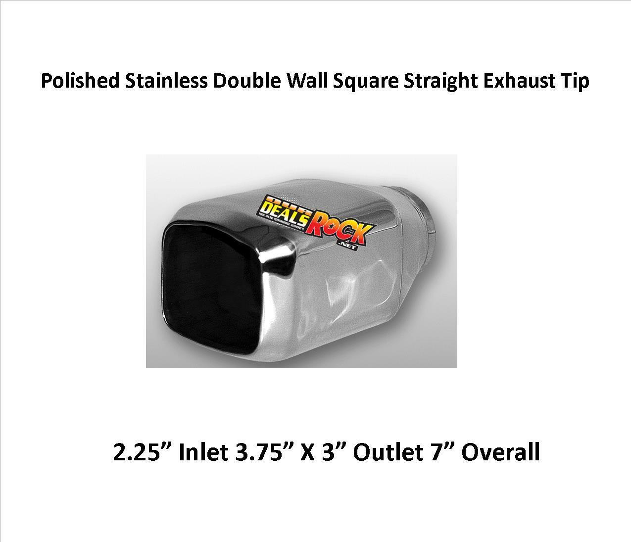 Brand New Polished Stainless Double Wall Sqaure Exhaust Tip