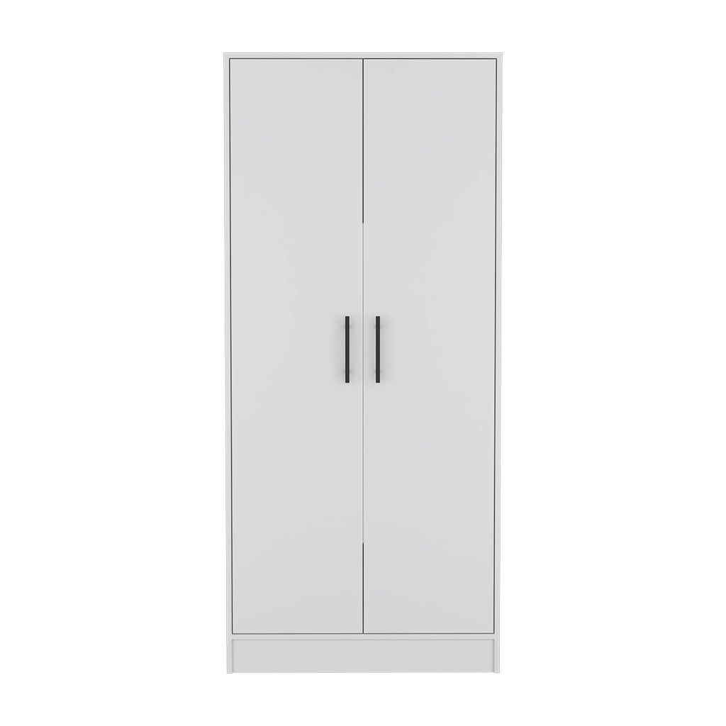 FM Furniture Canaan 2-Piece Bedroom Set with Armoire and 6-Drawer Dresser, White