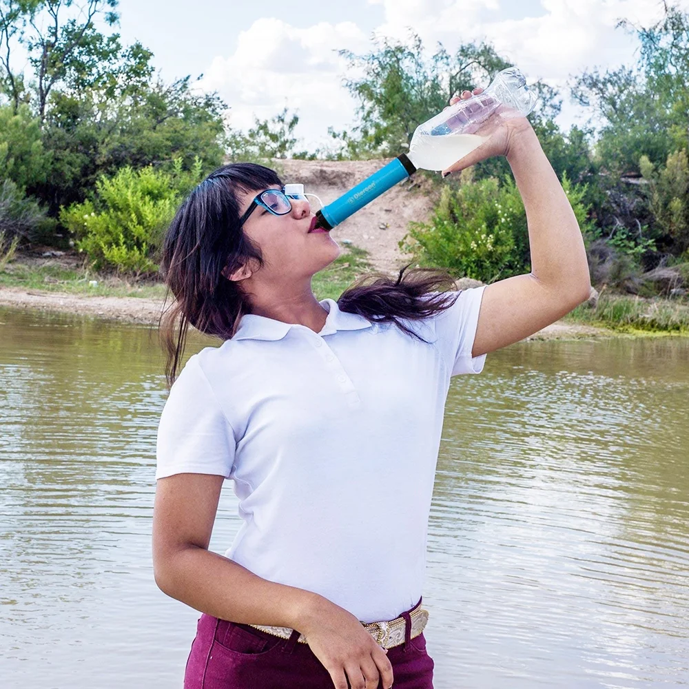 Suzicca Water Filter Straw 3-Stage Filtration Portable Gear for Drinking Camping Hiking and Emergency Preparedness