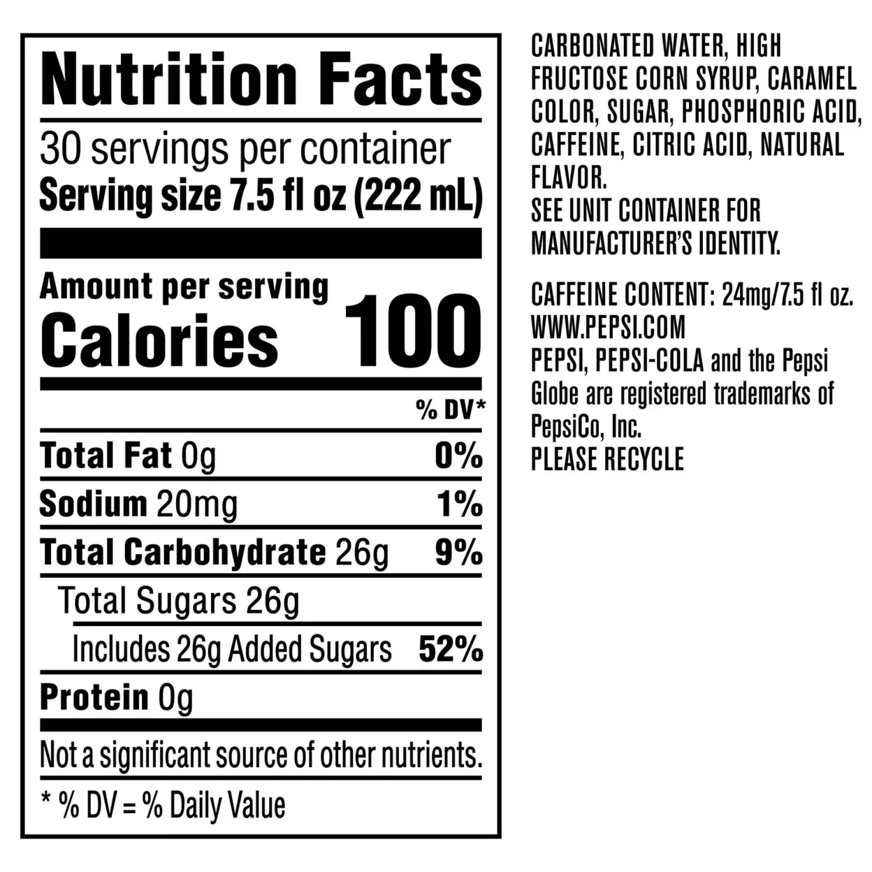 Pepsi Mini Cans 7.5 Fluid Ounce (30 Count)