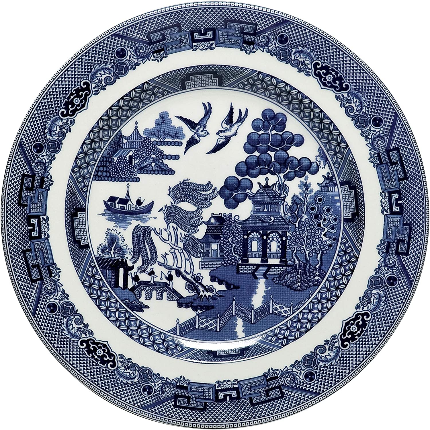 Johnson Brothers Willow Blue 20 Piece Dinnerware Set, Stoneware, Blue