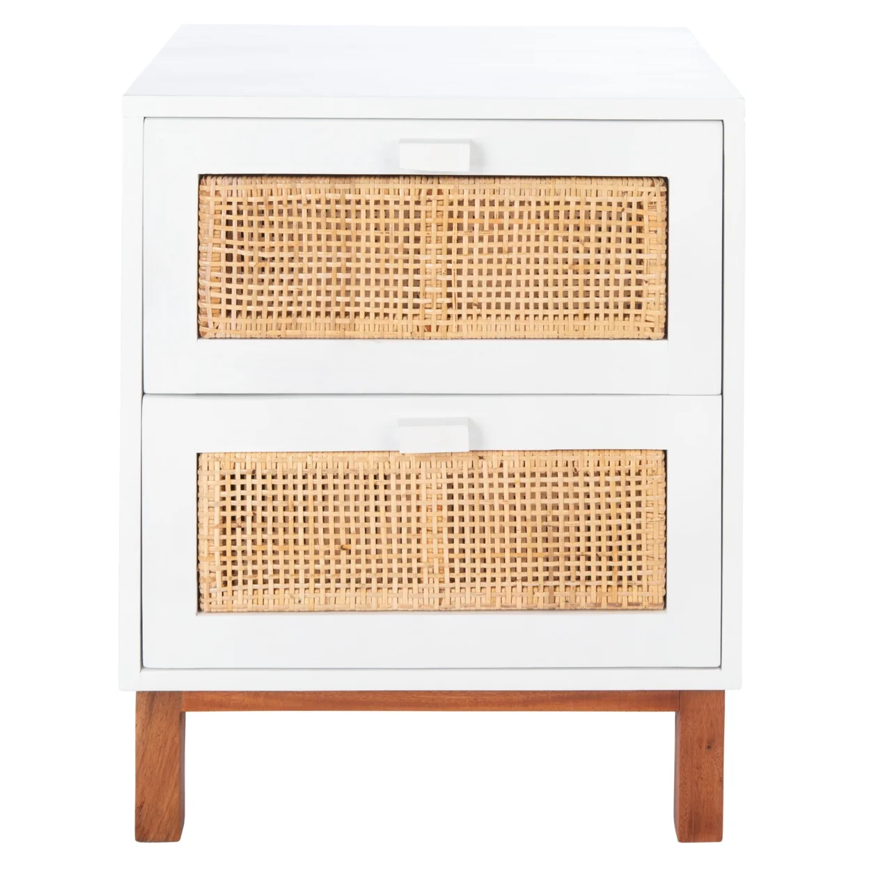 SAFAVIEH Erica 2-Drawer Nightstand White / Natural