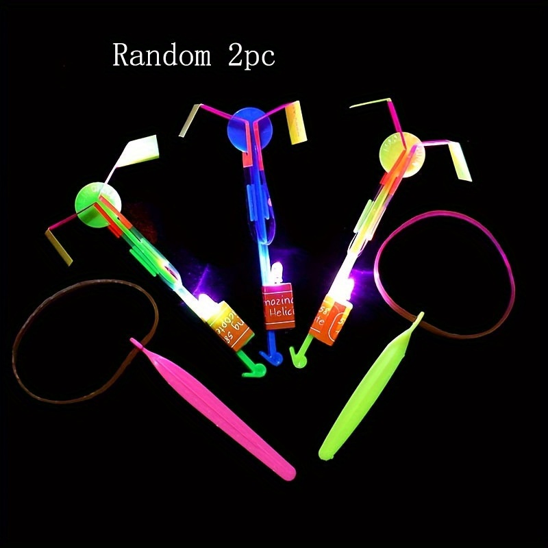Magical Led Lights, Arrow Rocket Helicopter Flying Toys, Gifts Of Party Fun, Slingshot Flying Helicopter, Birthday/Thanksgiving/Christmas Gifts, Outdoor Games For Kids, 2 Random