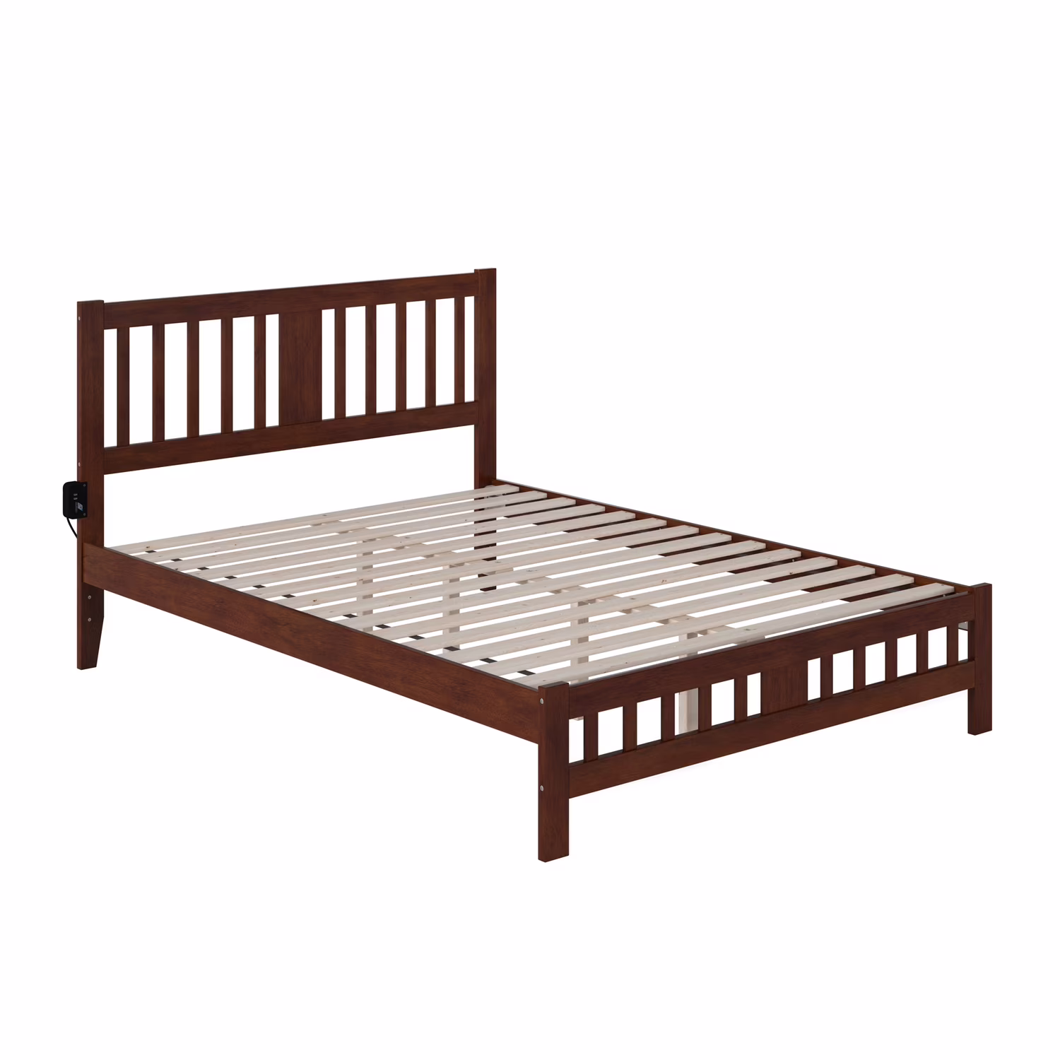AFI Tahoe Contemporary Wood Queen Bed with Footboard in Walnut