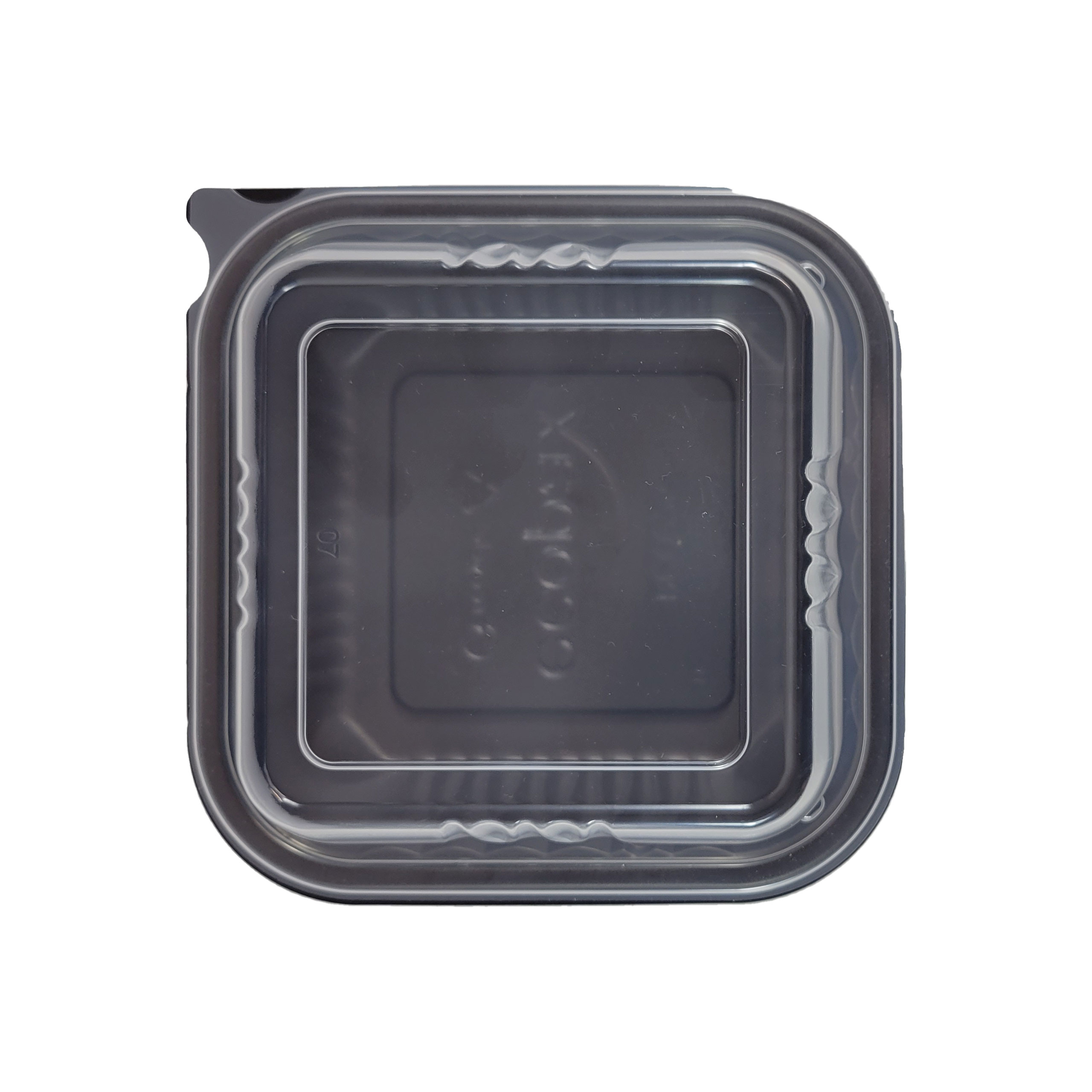 [320 Sets] PP Pebble Box Serving Tray with Lid, Food Container (6x6 1 Compartment)