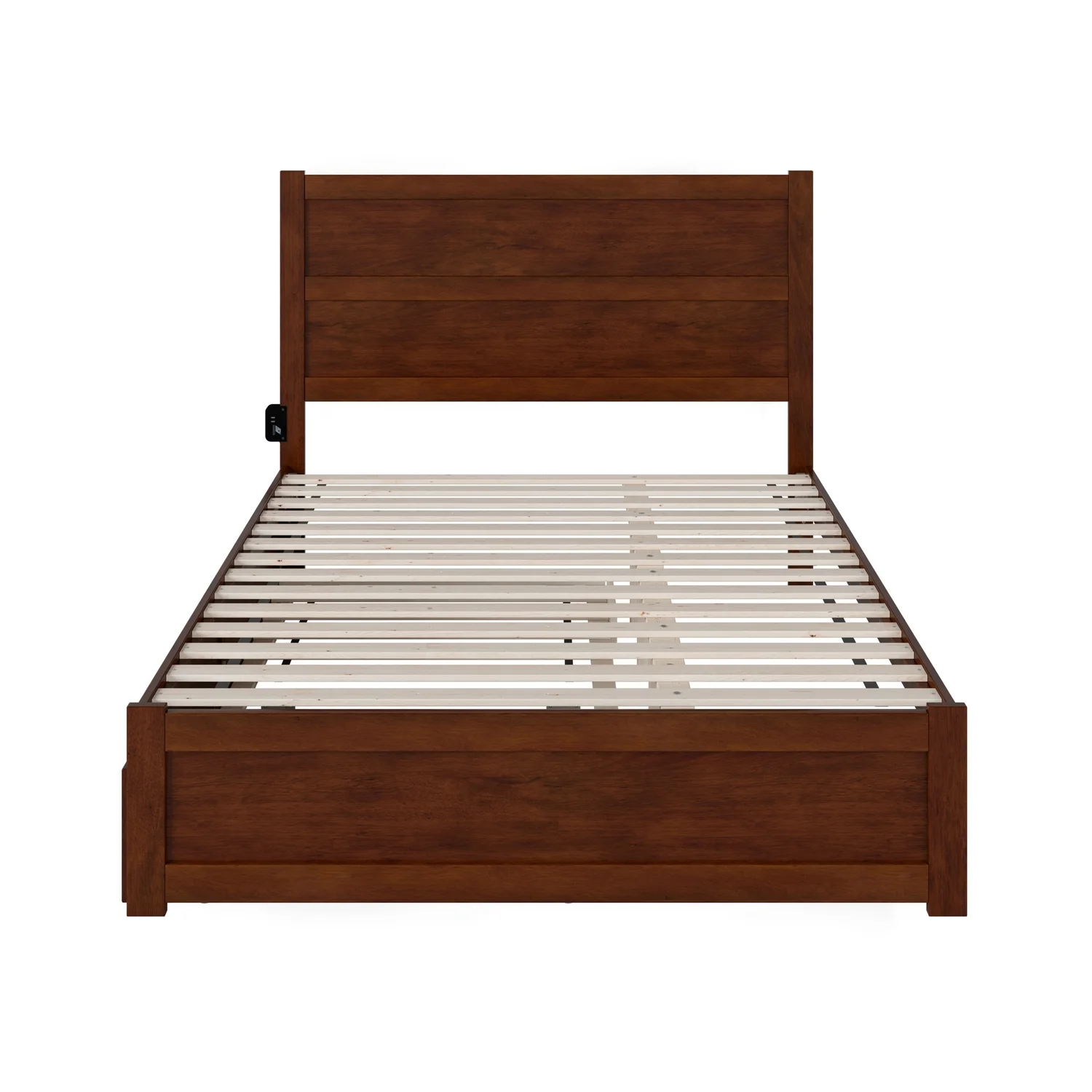 AFI NoHo Wood Queen Bed with Footboard/Twin XL Trundle in Walnut