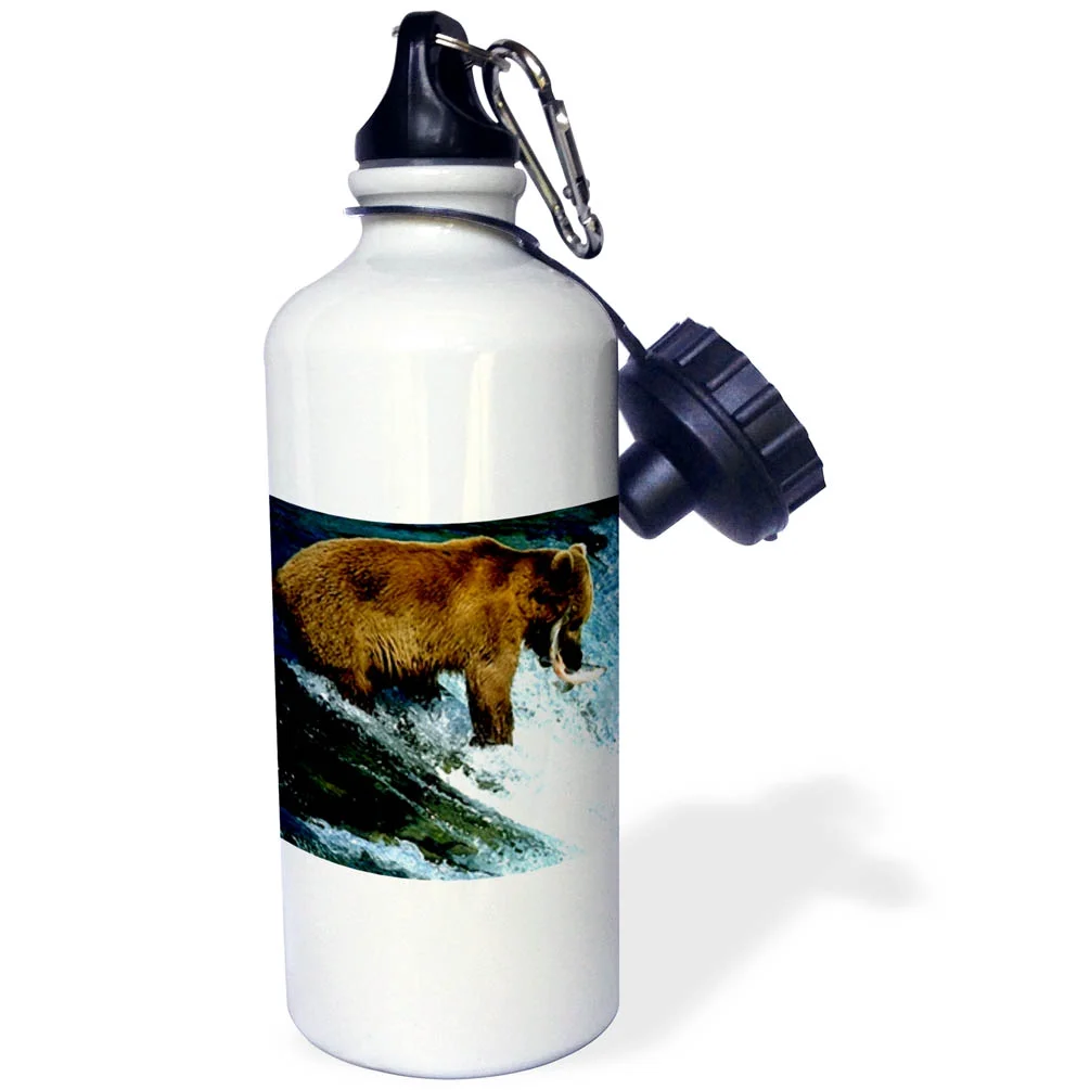 Brown Bear Fishing 21 oz Sports Water Bottle wb-652-1