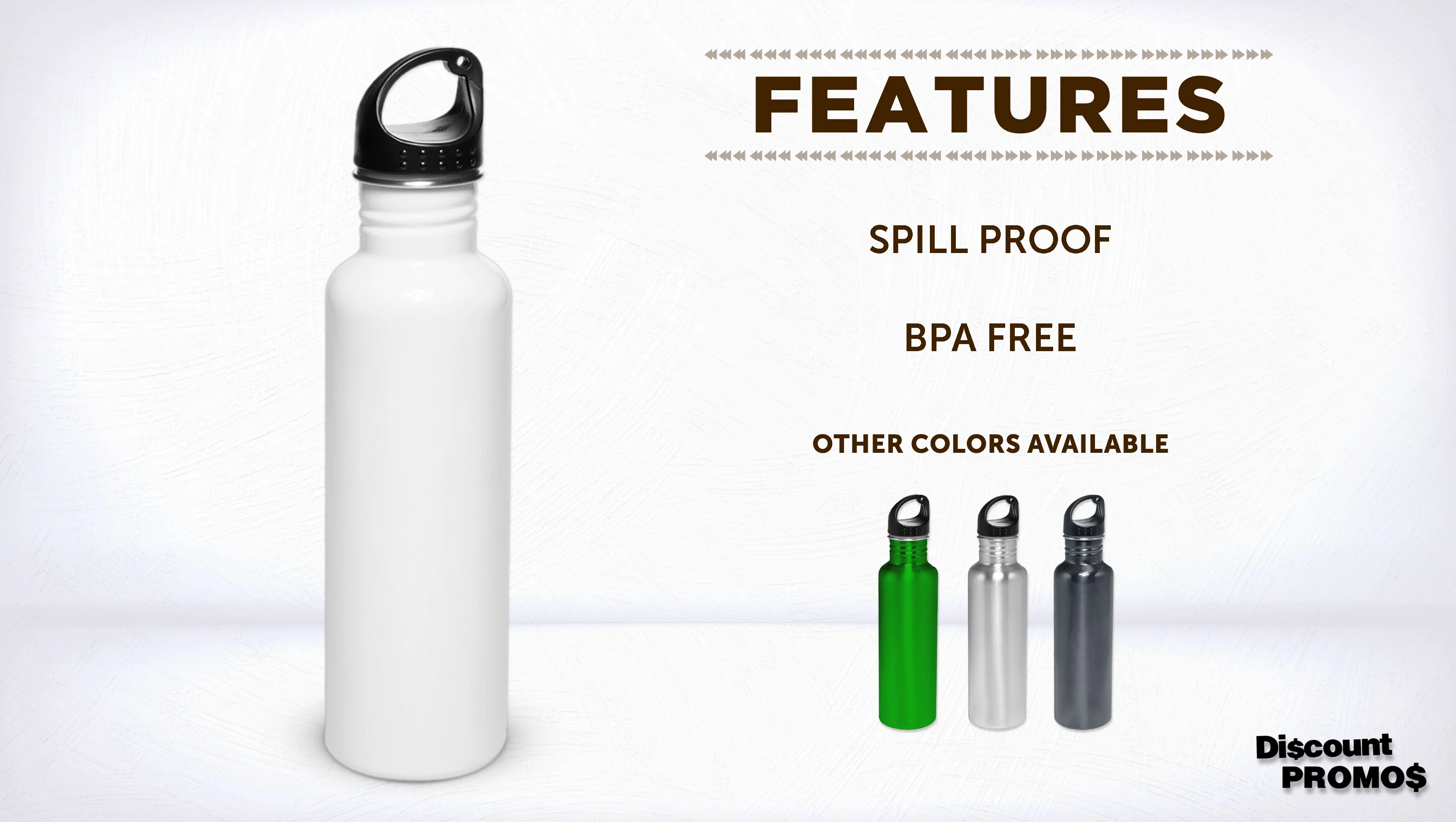 Stainless Steel Water Bottles 26 oz. Set of 10, Bulk Pack - Reusable, Leak Proof, Perfect for Gym, Hiking, Camping, Outdoor Sports - White