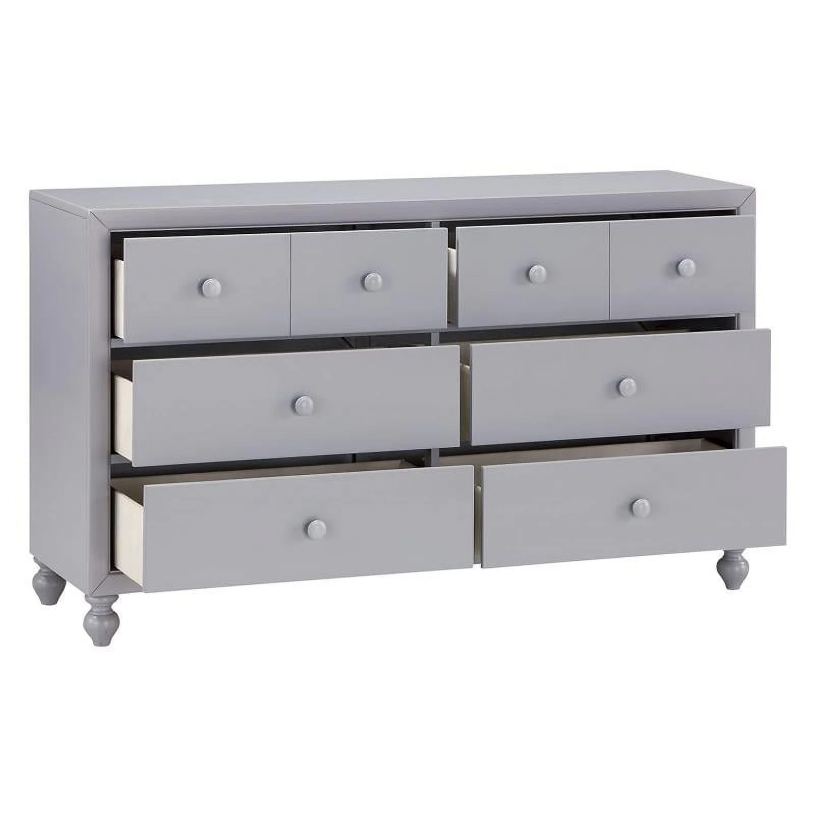 Lexicon Wellsummer 6 Dovetail Drawers Modern Wood Dresser in Gray