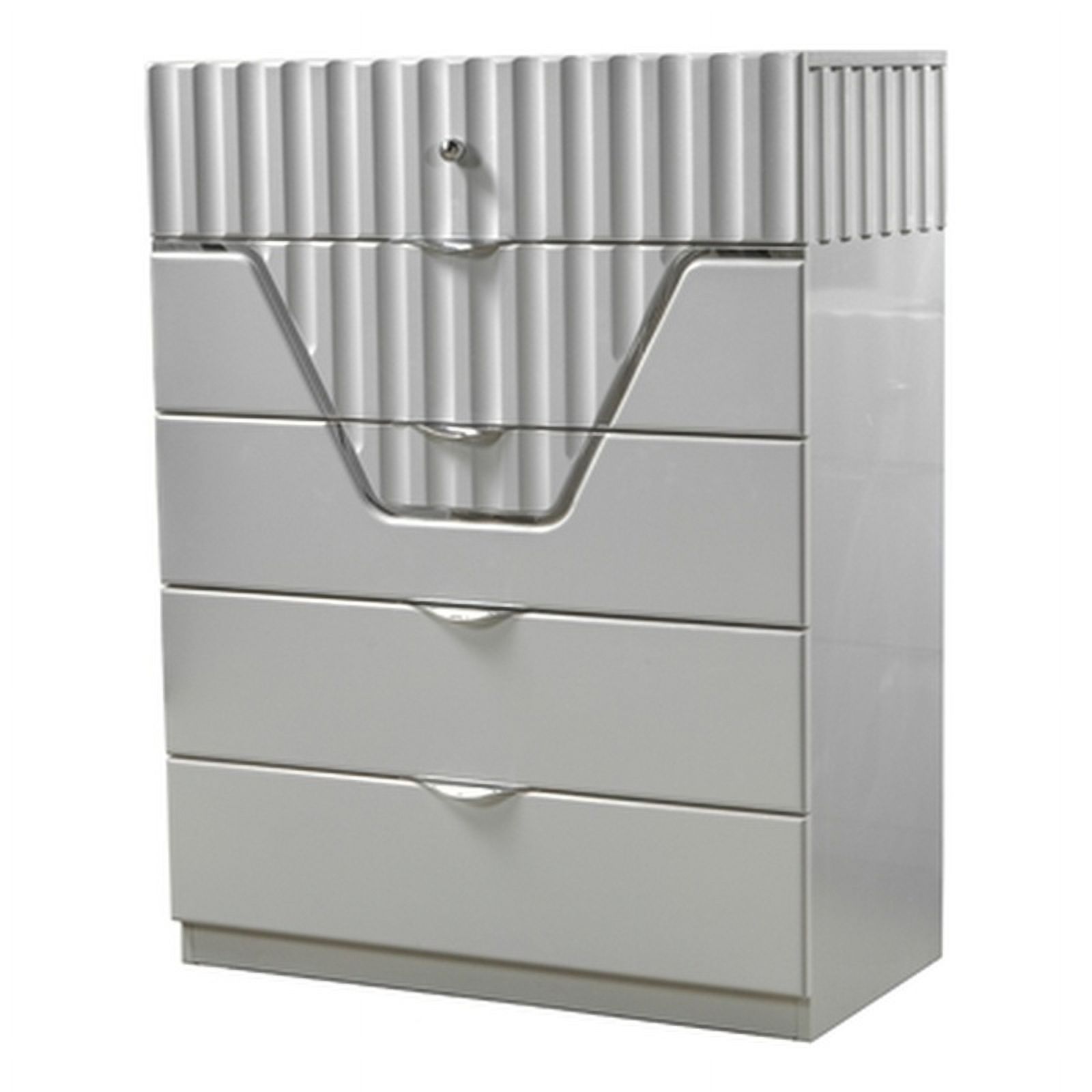 DaVinci Modern Style 5-Drawer Chest Made with Wood in Gray