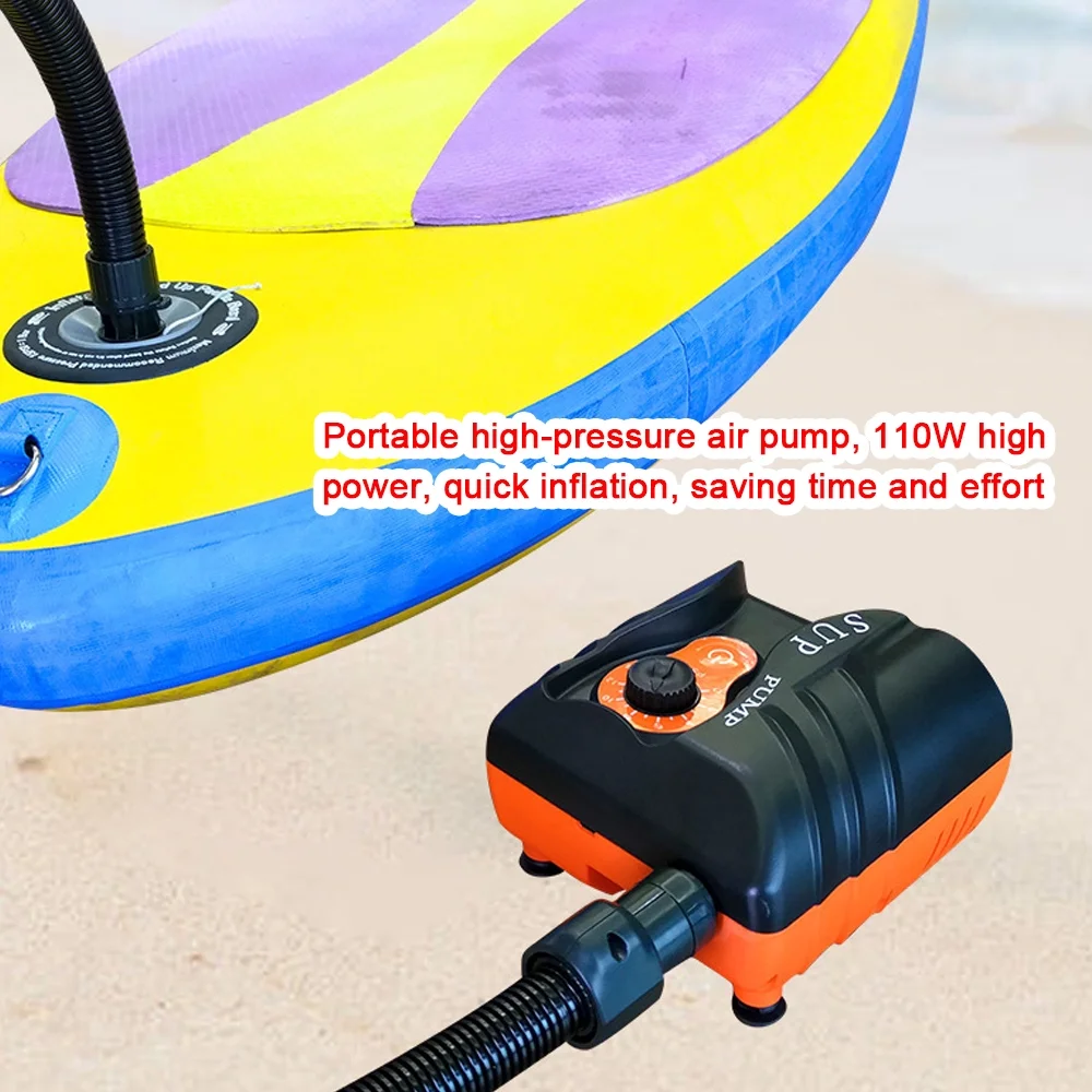 Eccomum Electric Air Pump 16PSI High Pressure Air Compressor Mini Portable Tire Inflator 110W for Paddle Board Inflatable Pool Boat