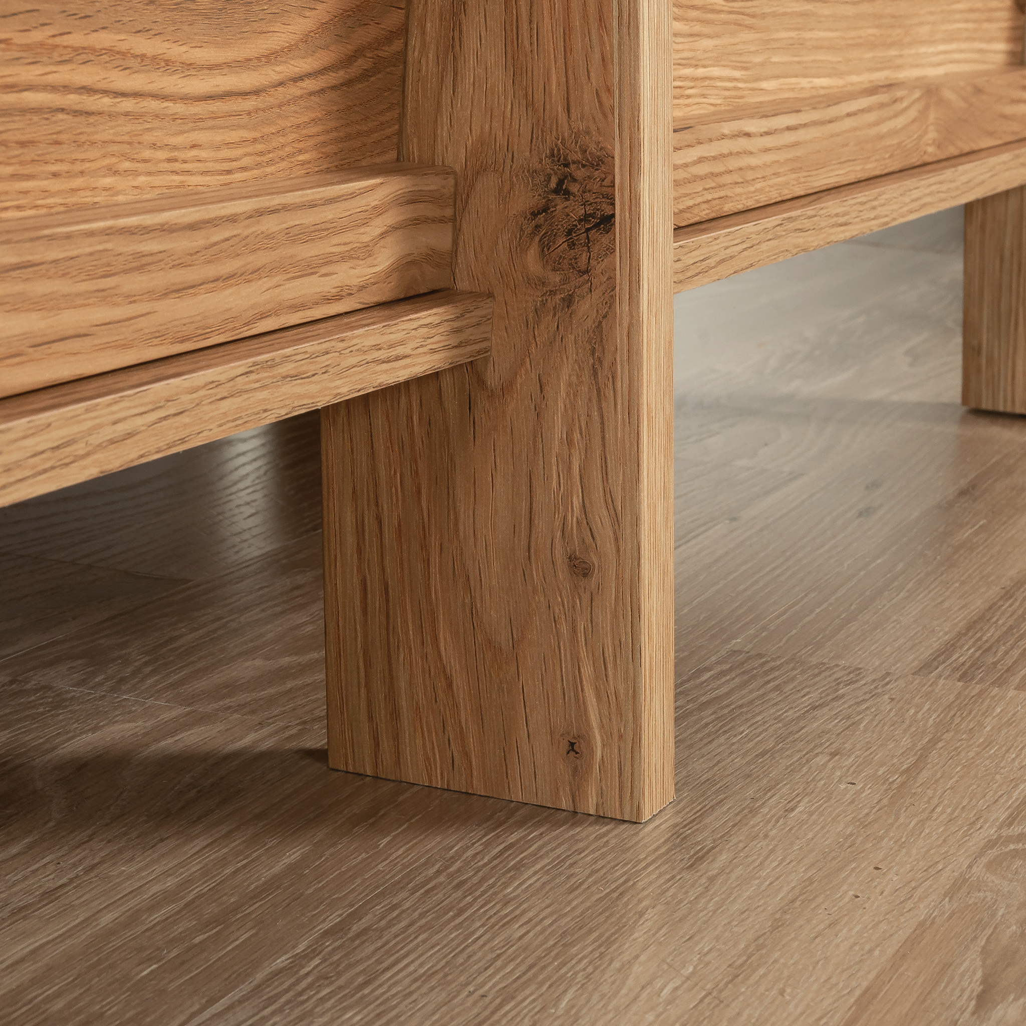 Sauder Trestle 6-Drawer Bedroom Dresser in Timber Oak, Timber Oak Finish