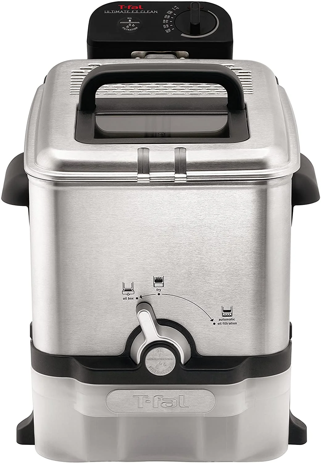 T-fal 3.5L Deep Fryer with Basket, 1700W, Oil Filtration, Temp Control, Digital Timer, Dishwasher Safe Parts