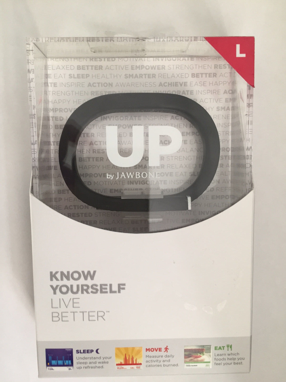 UP By Jawbone Wireless Wristband Fitness Activity Tracker- Onyx Black (LARGE) - Preowned