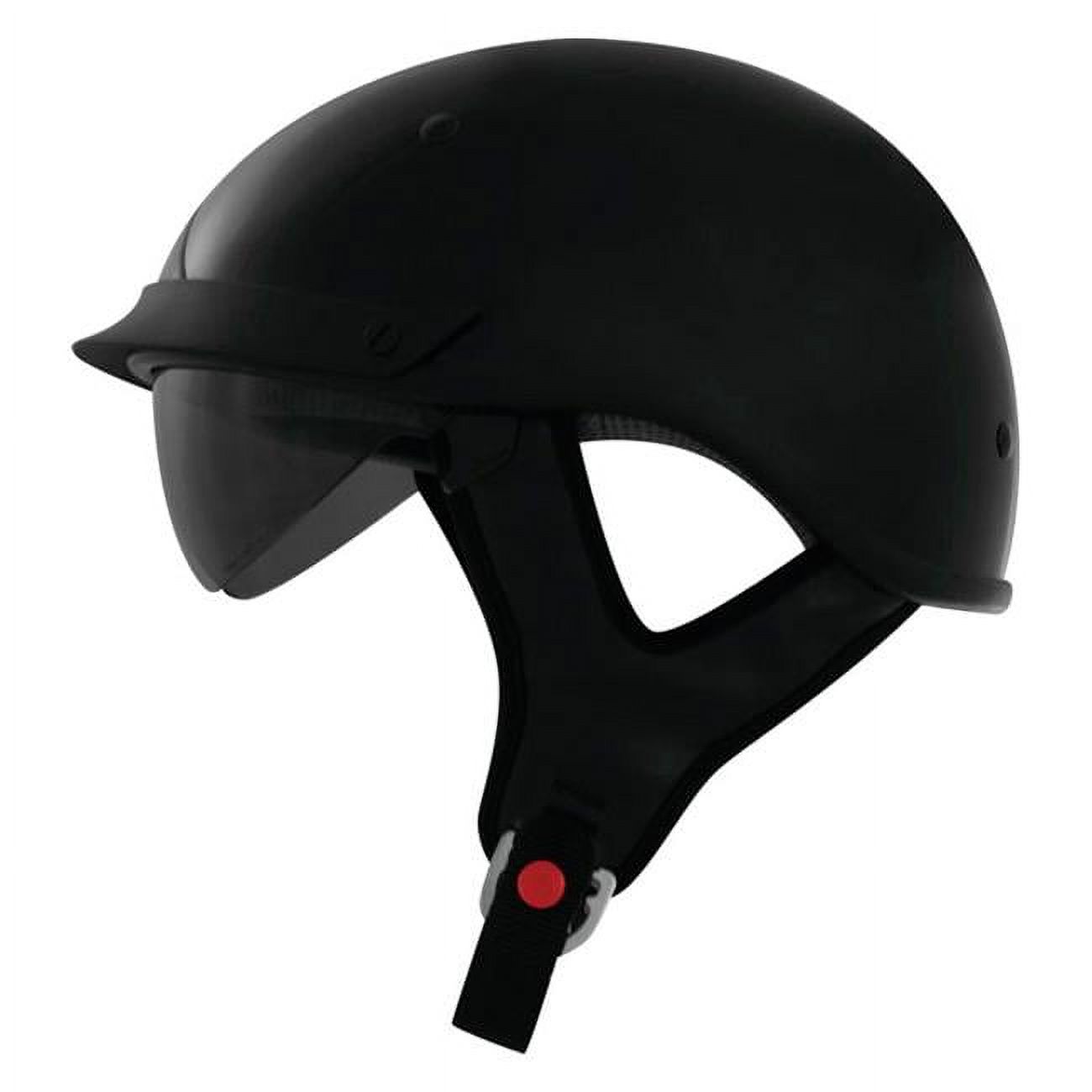 THH T-72 Motorcycle Half Helmet w/Drop Down Visor Black SM