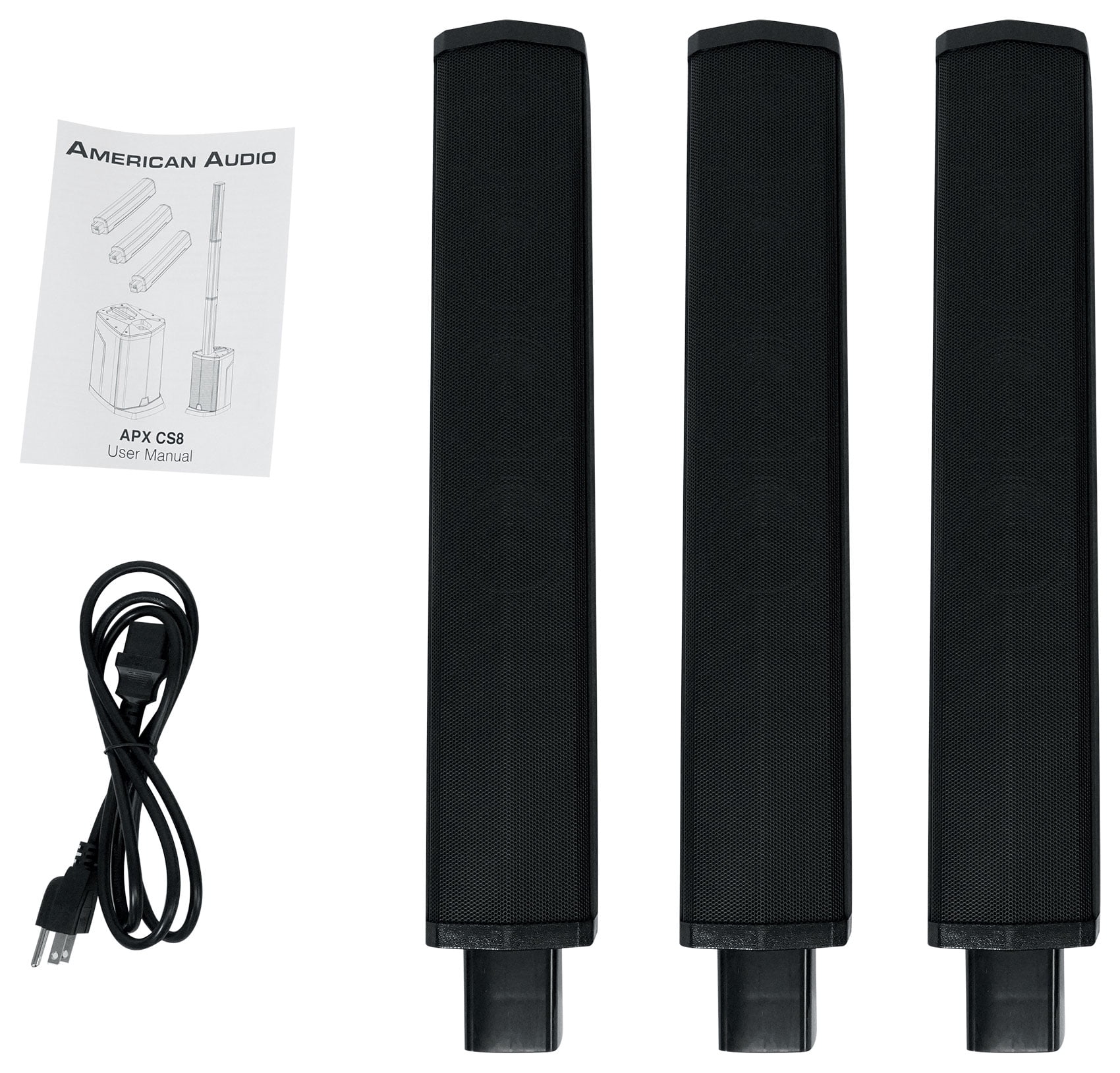 AMERICAN AUDIO APX CS8 Line Array DJ/PA Speaker w/Bluetooth+Sub+2) Wireless Mics