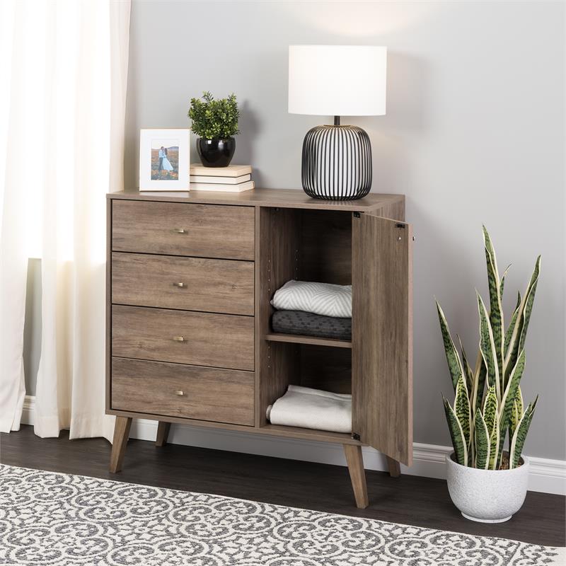 Home Square 3-Piece Furniture Set with 2 Nightstands with Cubby & 4-Drawer Chest