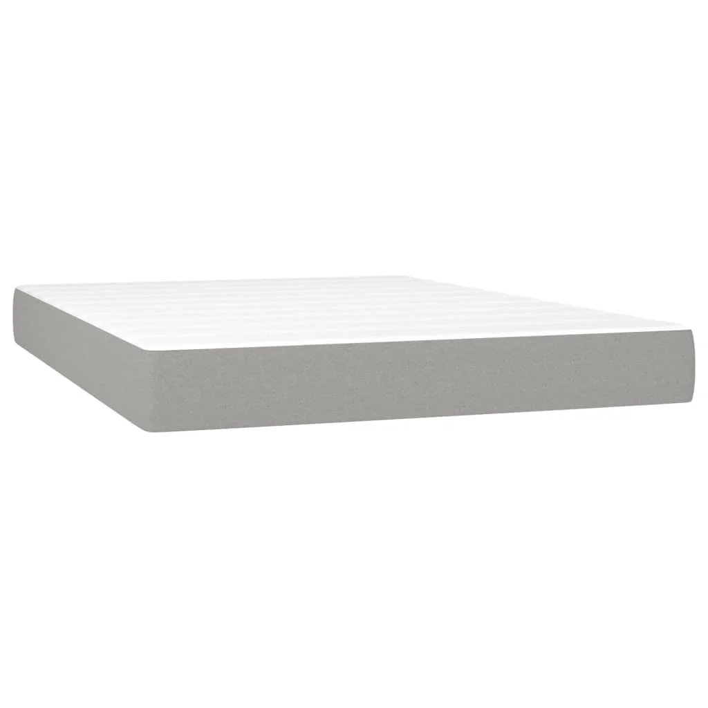 Box Spring Bed with Mattress Light Gray 53.9