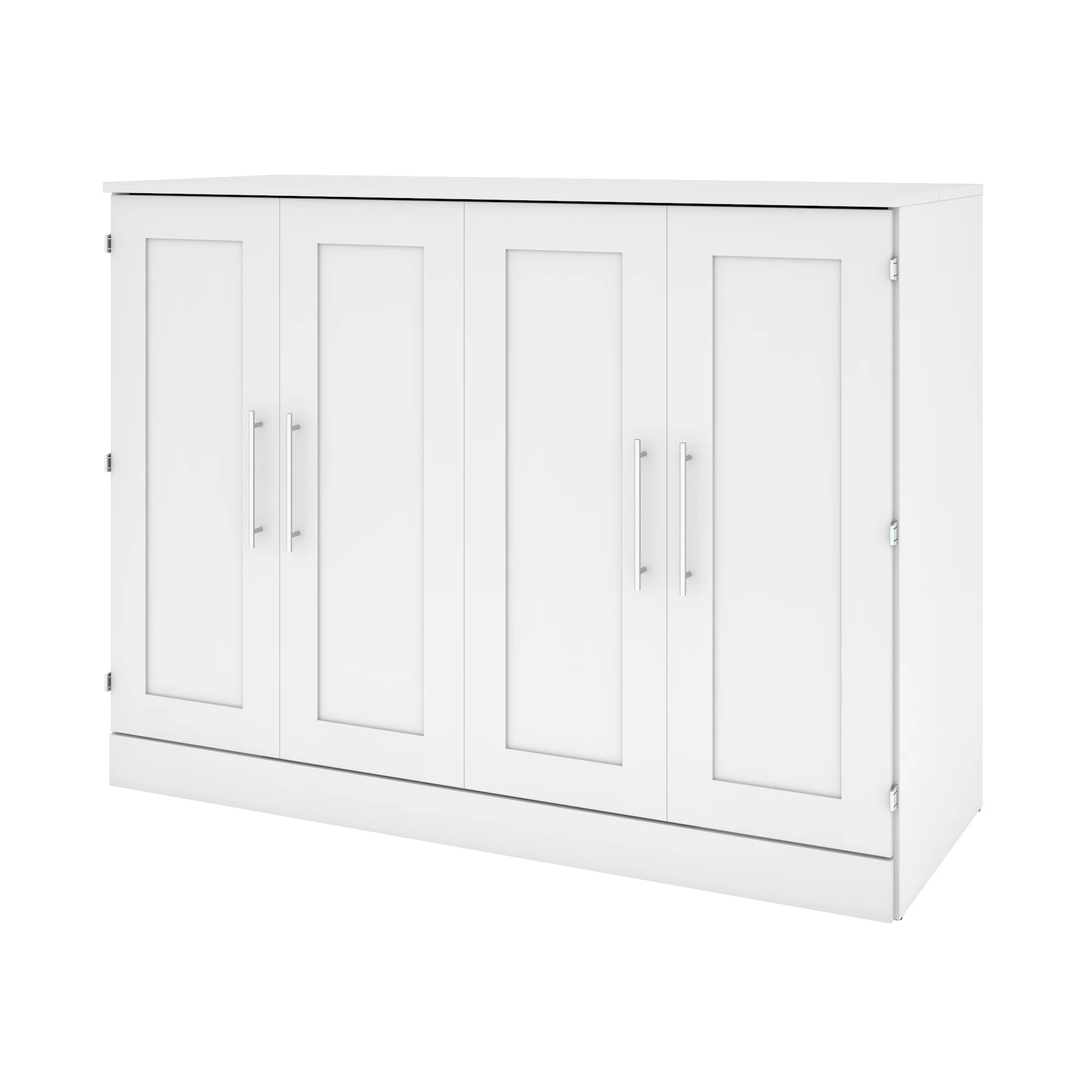 Bestar Pur Full Cabinet Bed with Mattress in White