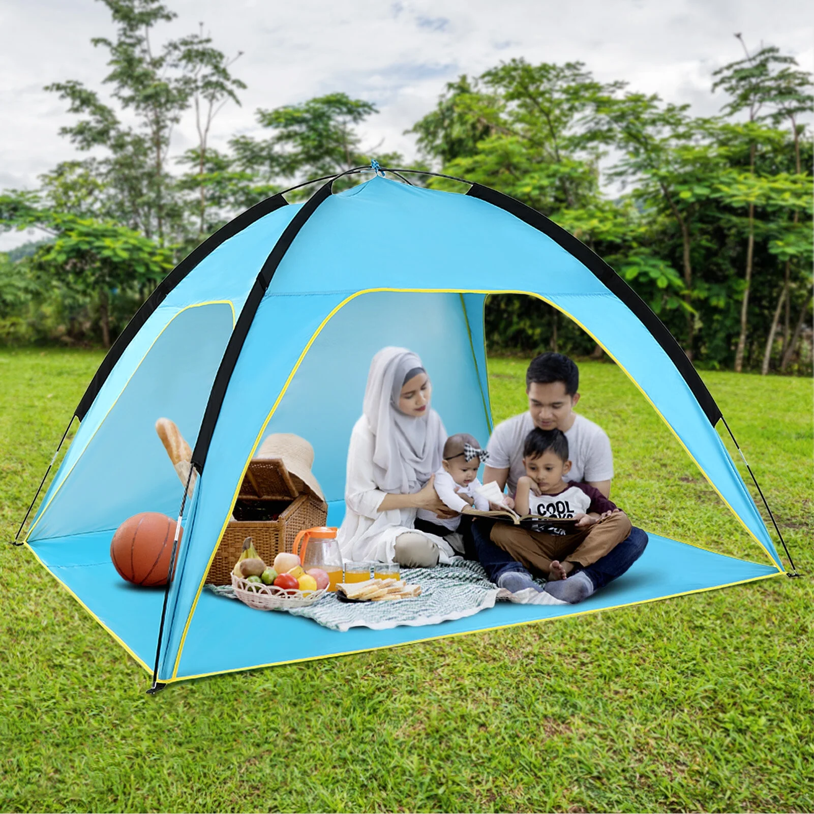 Lightweight Beach Tent Sun Shade Canopy UV Sun Shelter Camping Fishing Tent