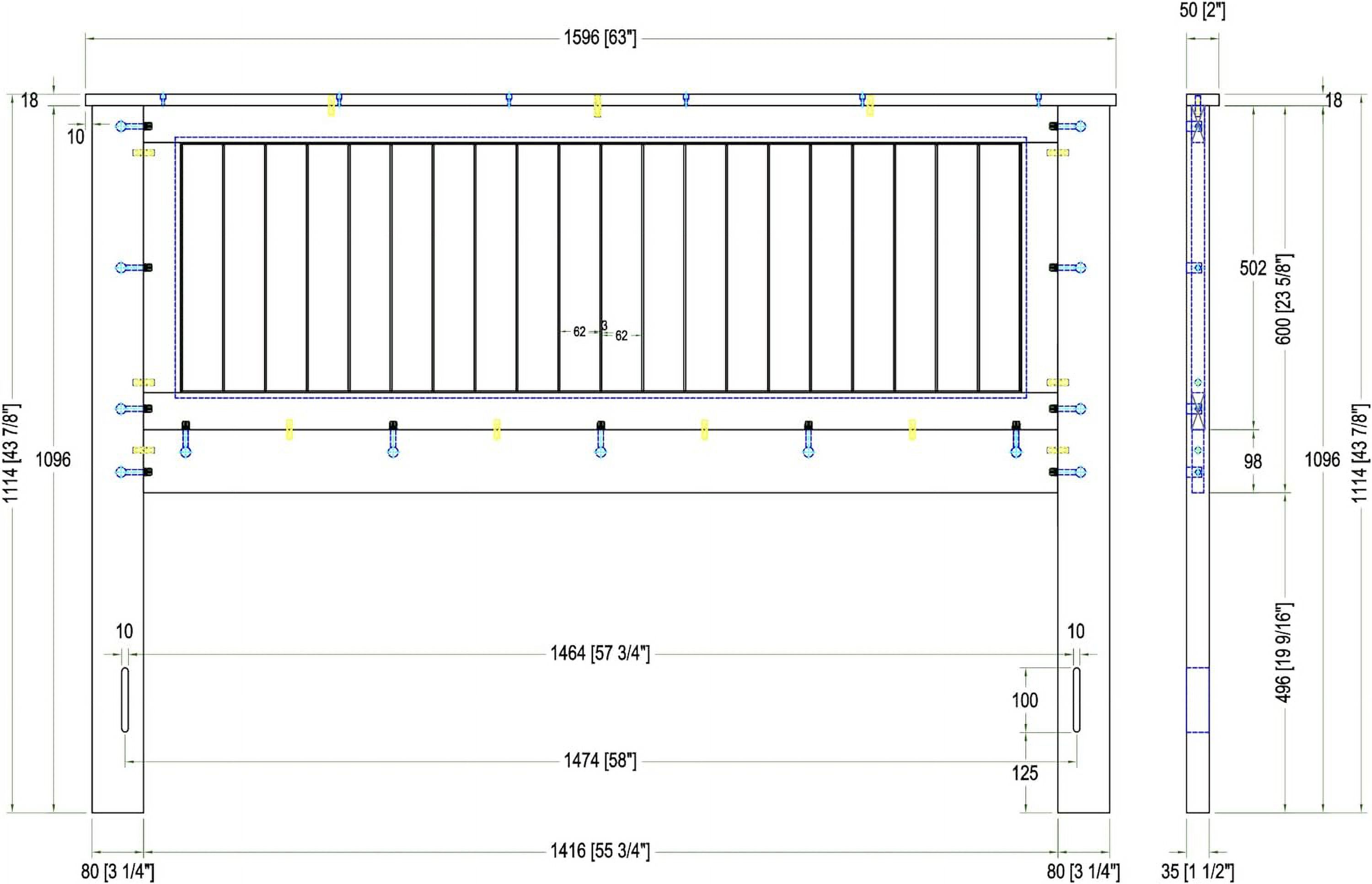 Wainsco Wood Panel Headboard In Black - Queen Size