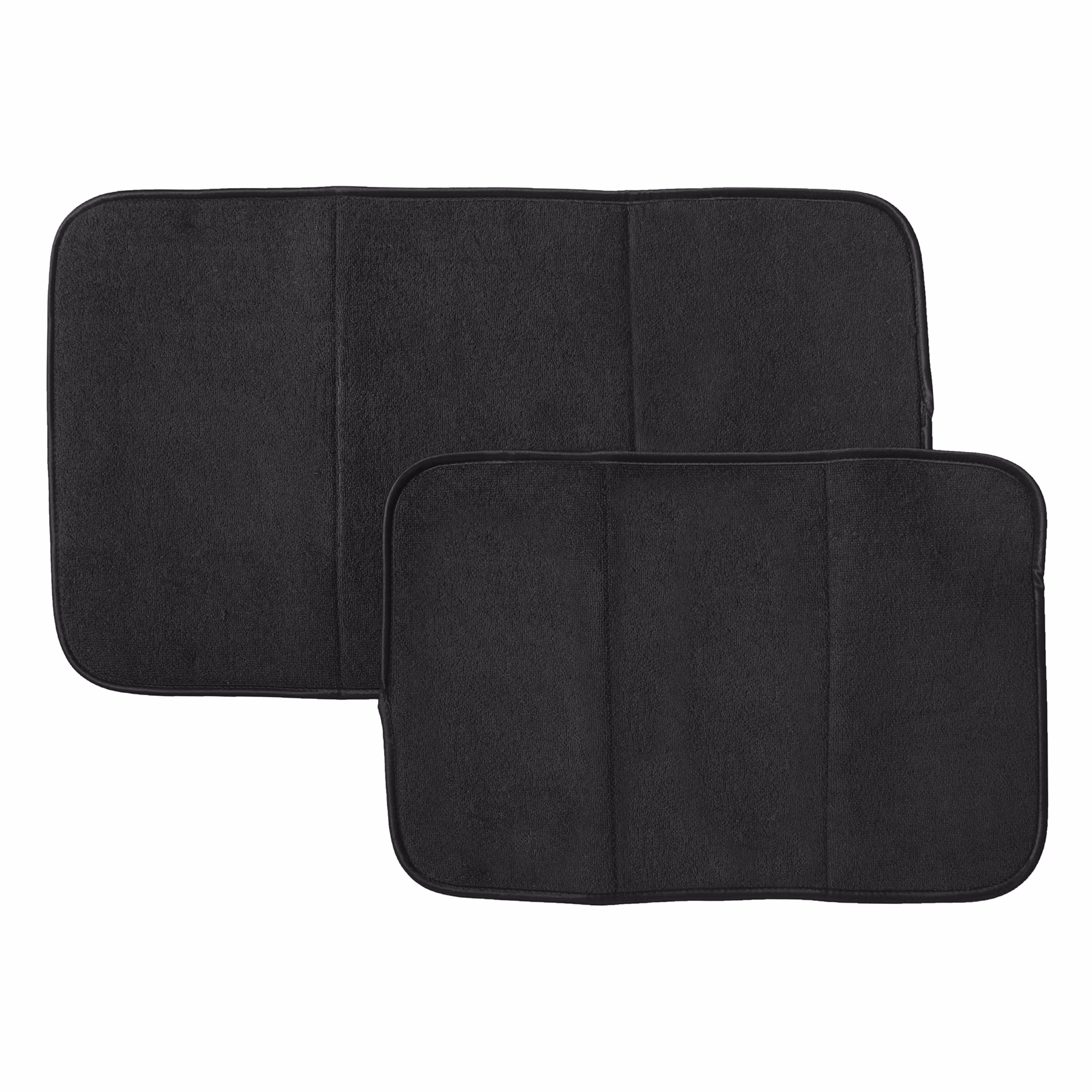 Microfiber Dish Drying Mat Reverses to Mesh, 2 Piece Set, Black