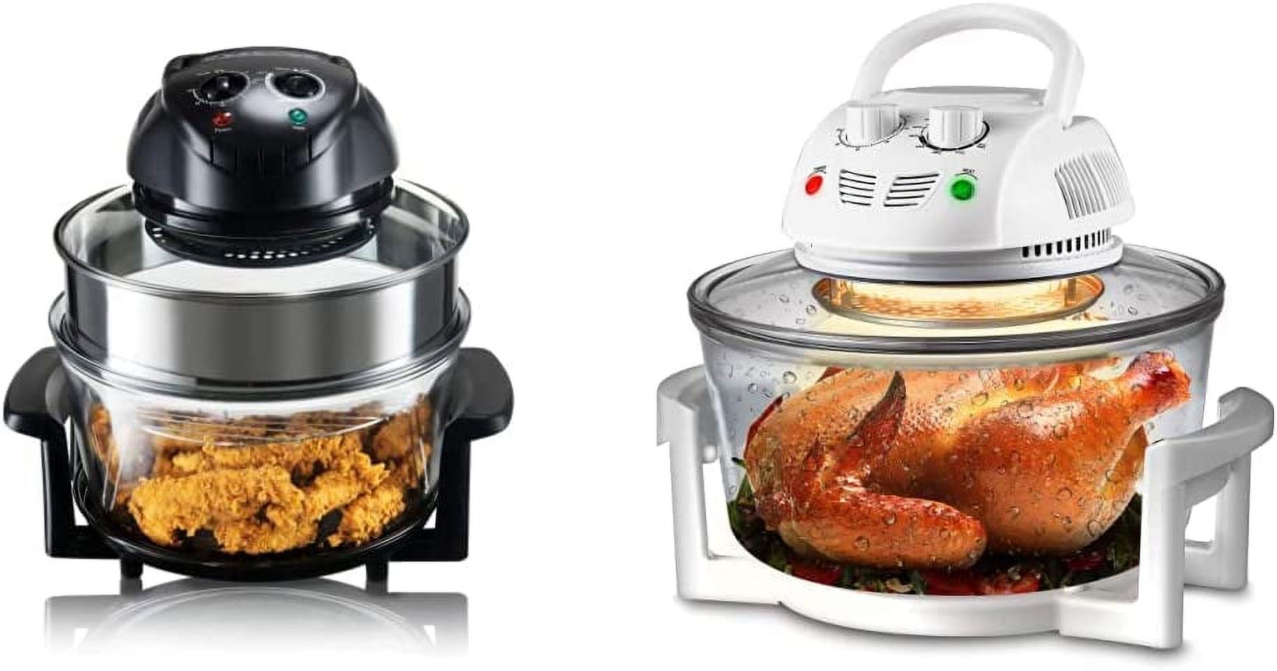 OUWI Convection Countertop Toaster Oven, 120V - PKCOV45 & Air Fryer, Infrared Convection, Halogen Oven Countertop, Cooking, Stainless Steel, 13 Quart 1200W, White (PKAIRFR48)