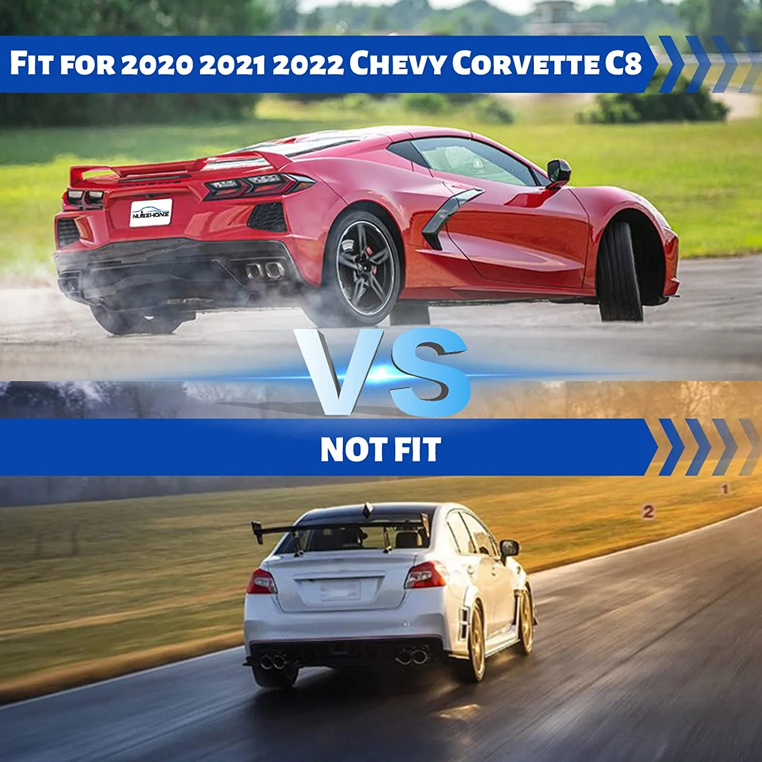 ELITEWILL Front & Rear Splash Guards Mud Flaps Fender XL Extended Style Compatible with 2020-2022 Chevy Corvette C8 Replace OEM #84263453 & #84263457