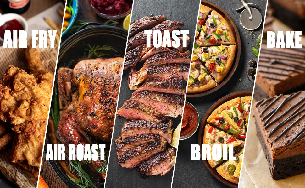 20Qt/18L Air Fryer, 1300W Large Air Fryer Toaster Oven Combo, 5 in 1 Convection Oven Countertop, Healthy Oil-Free Hot Air Fryer, Temperature Control, Dishwasher Safe Non Stick Basket