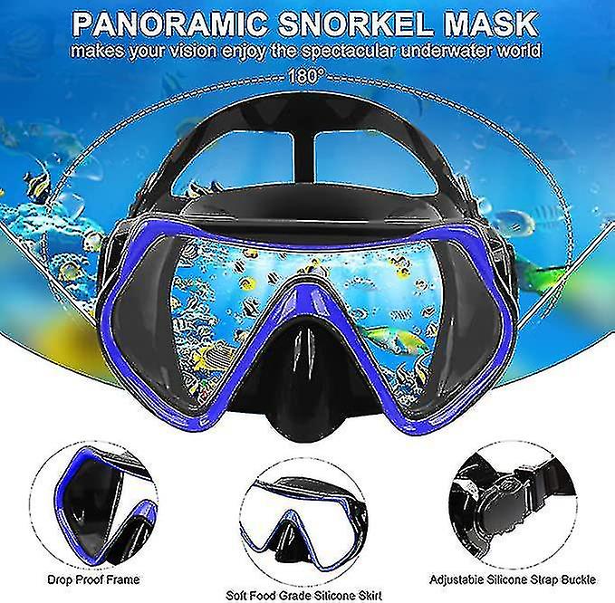 SWEDDOK Snorkel Set, 3 Piece Diving Set With Flippers, Mask And Snorkel Set For Men And Women