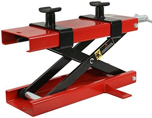 Motorcycle Center Scissor Lift Jack Hoist Stand Bikes ATVs Scooter Crank Stand, 1100 LB Load Capacity