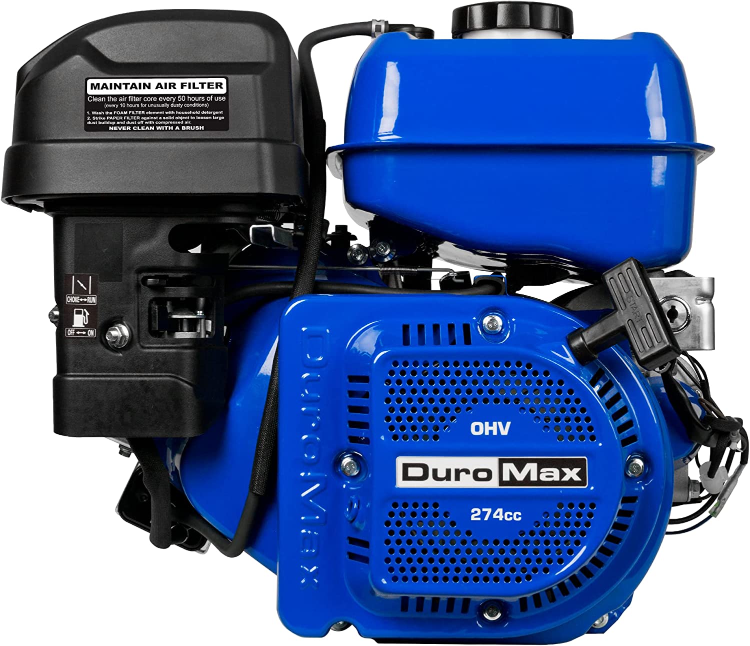 DuroMax XP9HPE 274cc 25mm Shaft Recoil Electric Start Gasoline Engine
