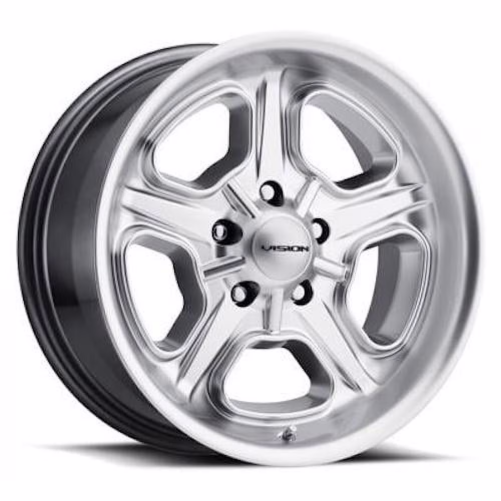 15x7 American Muscle 147 Daytona Hyper Silver Wheel 5x4.75 (6mm)