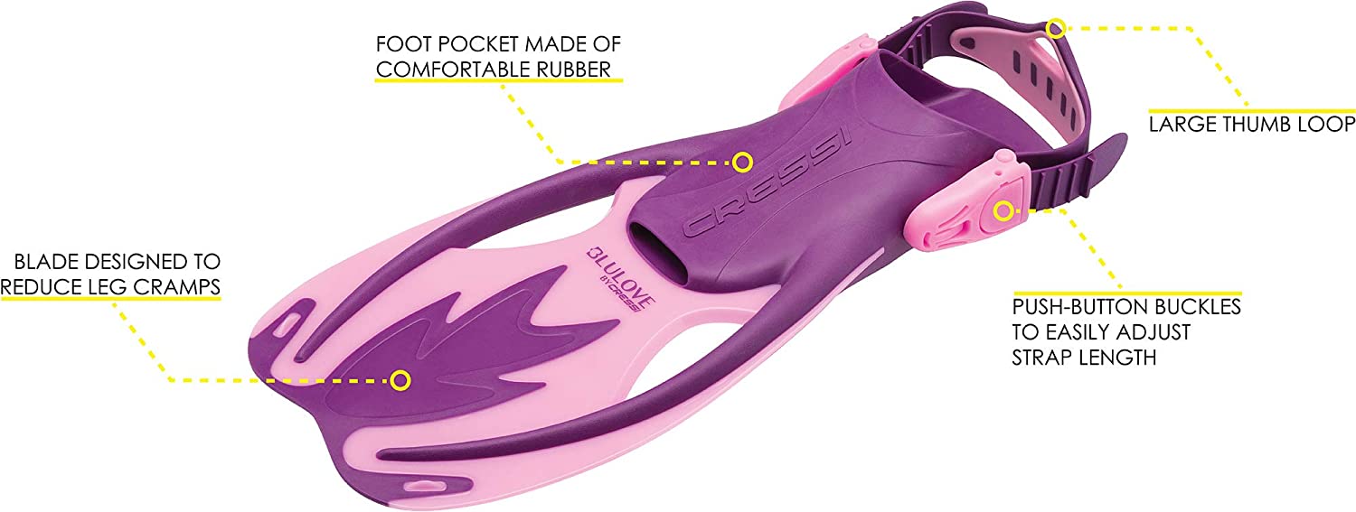Cressi Rocks Kid Fins - Pretty in Pink - Small/Medium