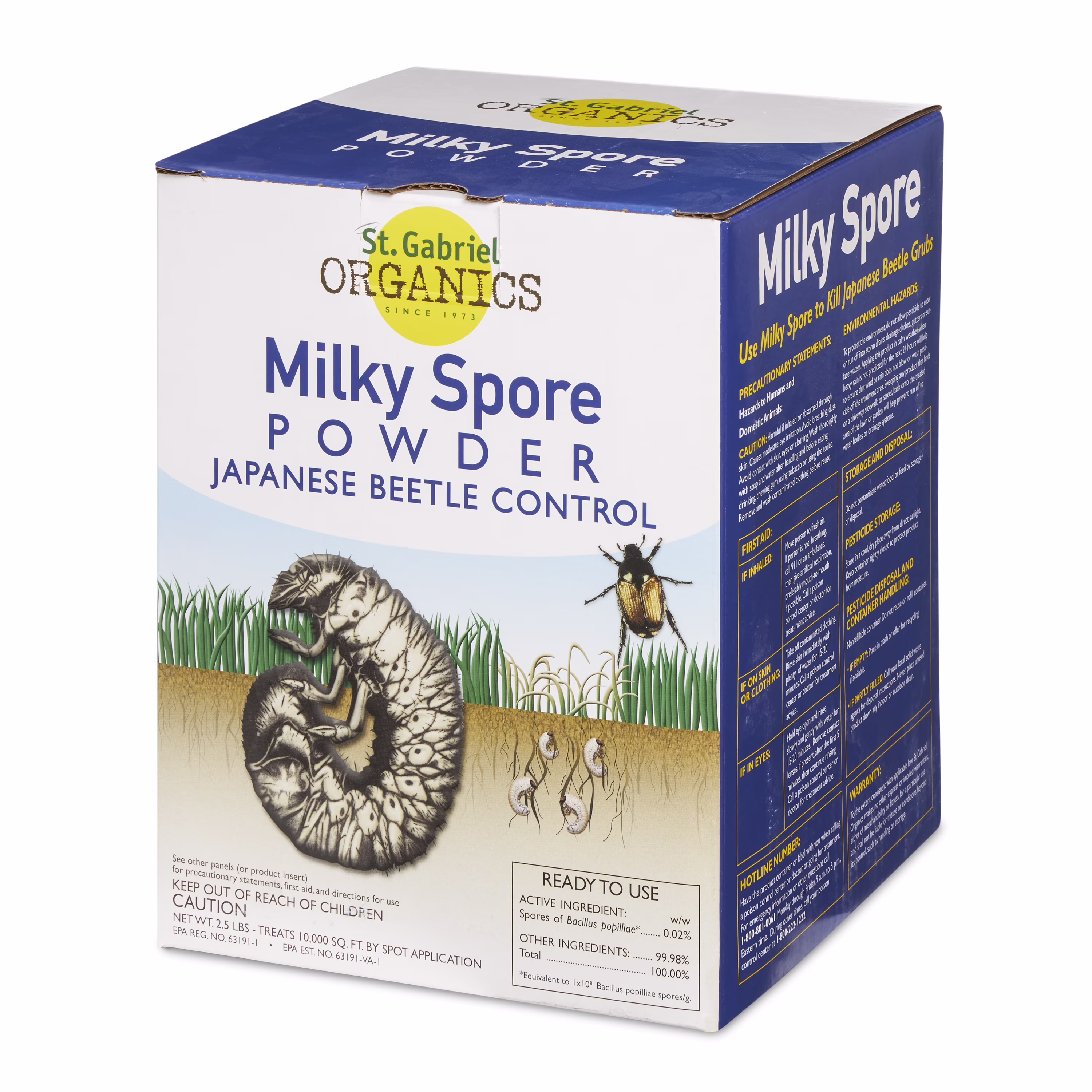 St. Gabriel Organics Milky Spore Powder Japanese Beetle Grub Control, 40 Oz