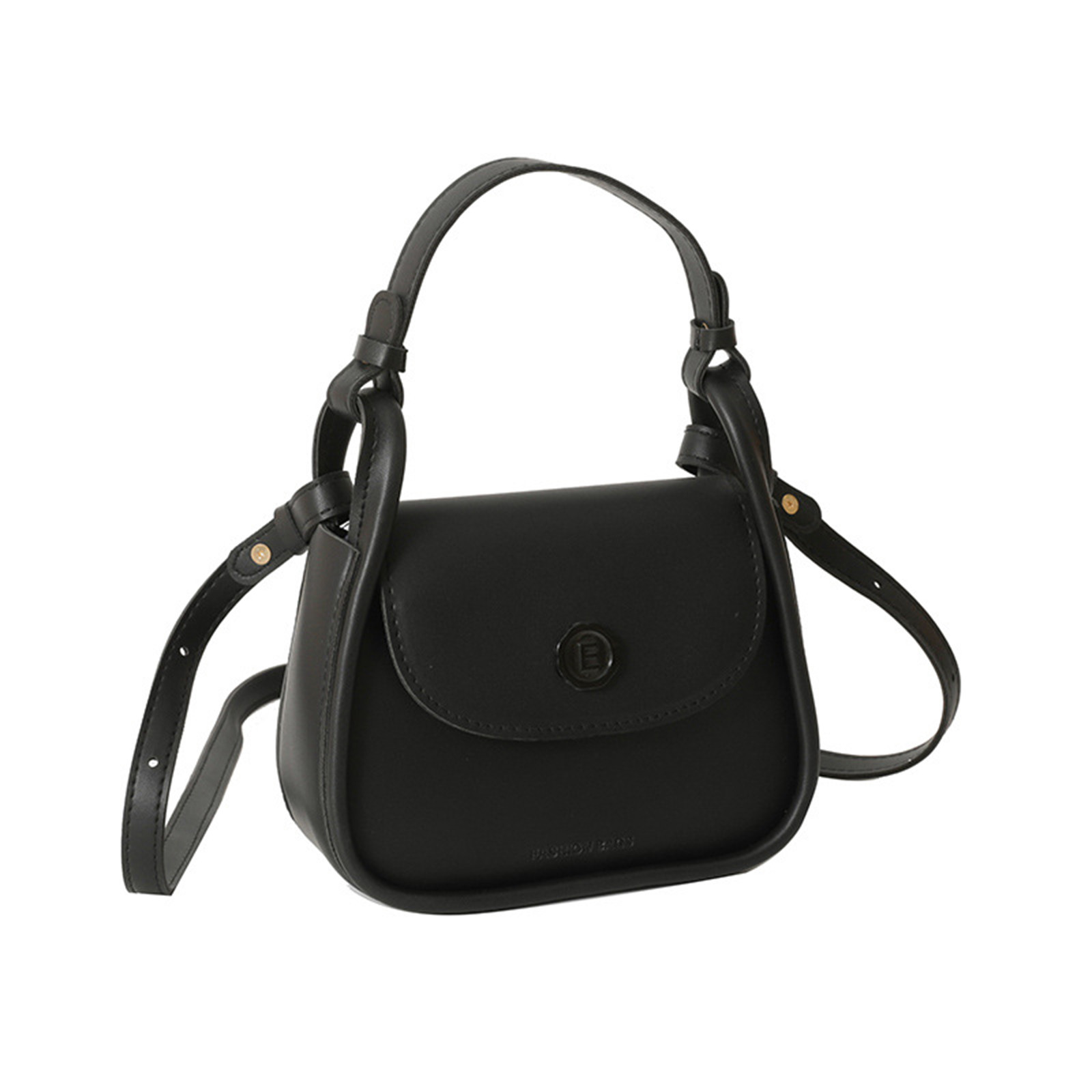 Messenger Bag,Women Shoulder Bag Fashionable New Pattern Simple Solid Color Large Capacity Buckle Strap Practical Messenger Bag Black Backpacks for School Black One Size