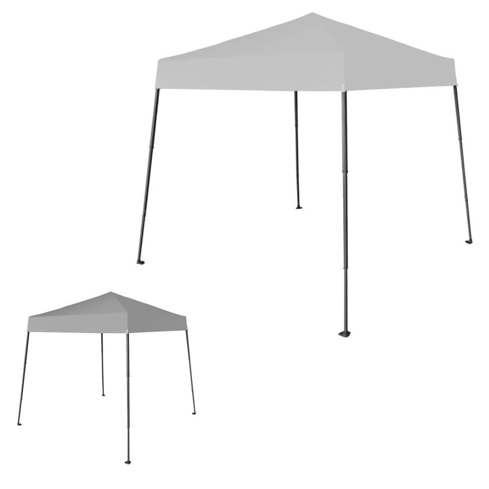 Garden Winds Custom Fit Replacement Canopy Top Cover Compatible with The Crown Shades Base 8' x 8', Canopy Top 6.5' X 6.5' Slant Leg - Upgraded Performance RIPLOCK 350 Fabric - Slate Gray
