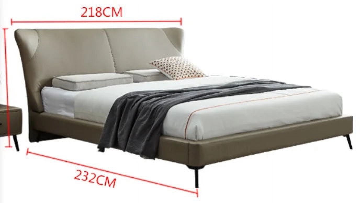 Nordic leather bed modern minimalist master bedroom double bed 1.8 m small apartment soft bed wedding bed master bedroom furnitu
