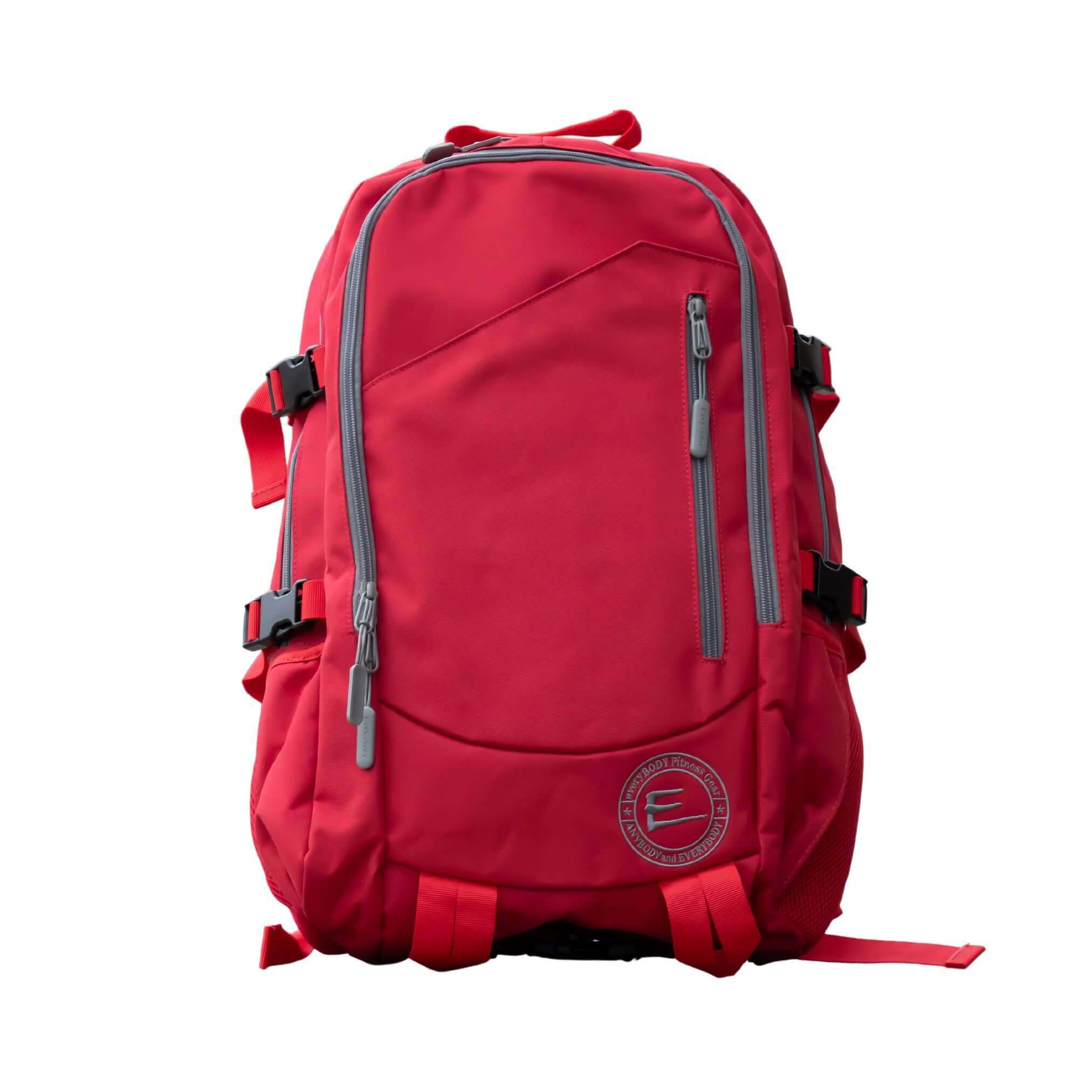 Everybody Fitness Gear 30L Red Waterproof Athletic, Outdoors, and Business Travel Backpack w/Cup Holders