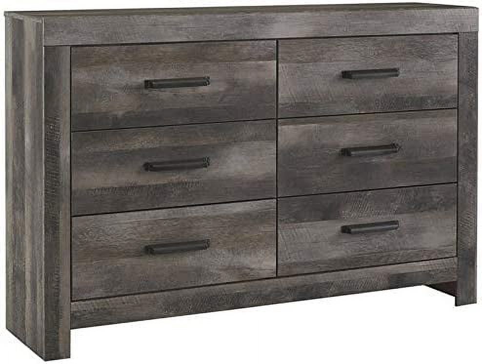 Bowery Hill 6 Drawer Double Dresser in Gray